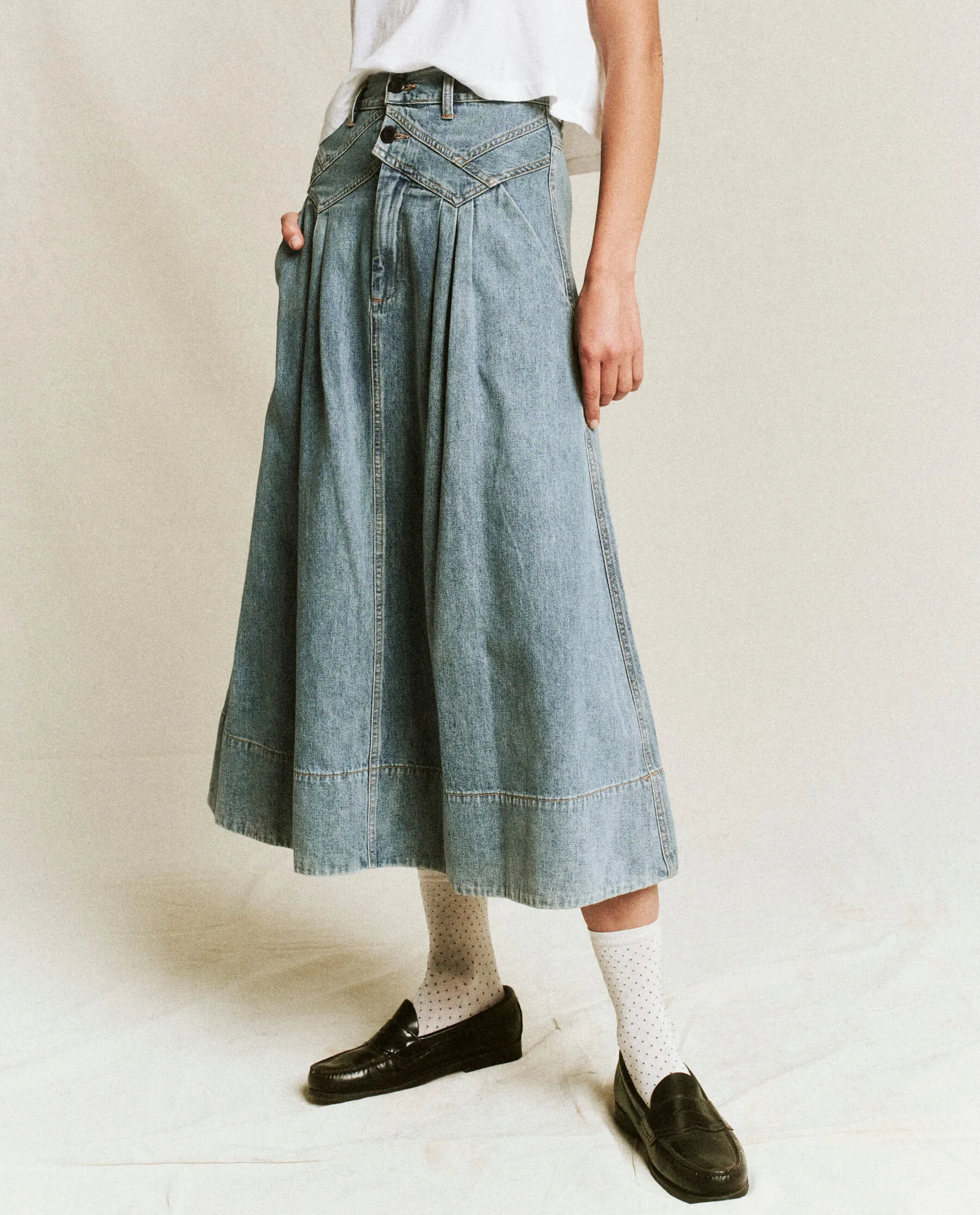 The Field Skirt. -- Misty Wash sold by THE GREAT. product image thumbnail 5