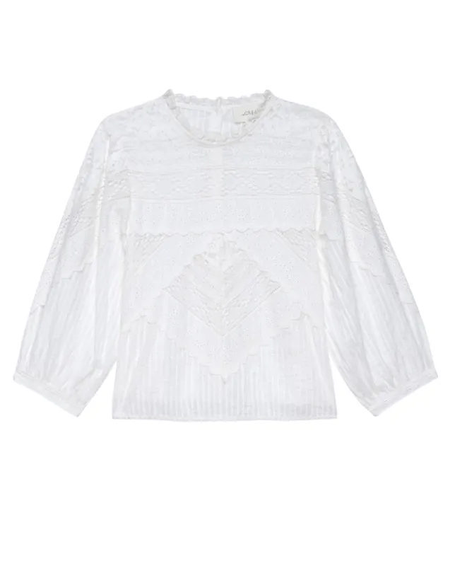 The Verona Top. -- White sold by THE GREAT.