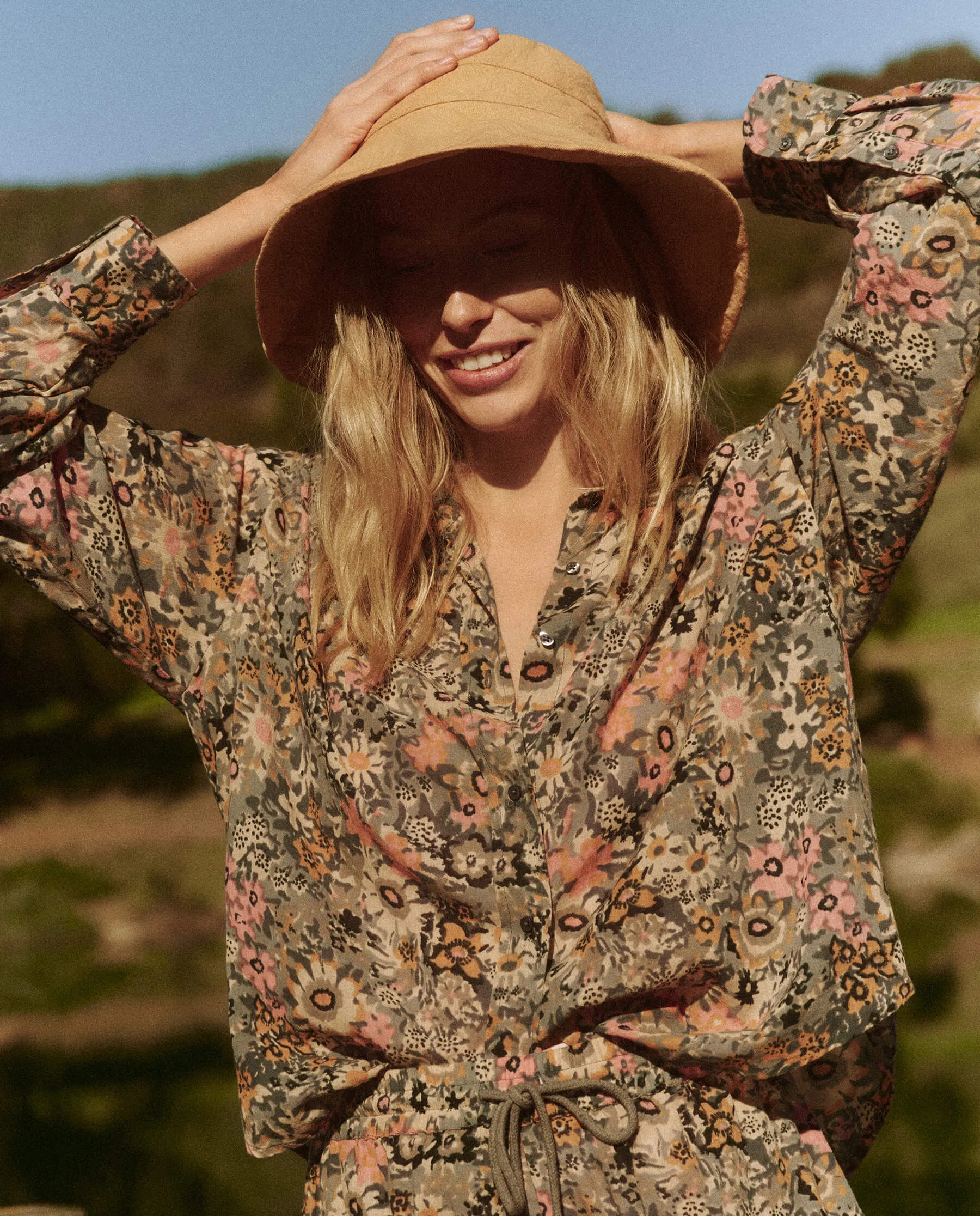 The Cove Shirt. -- Navy Heirloom Floral sold by THE GREAT. product image thumbnail 4