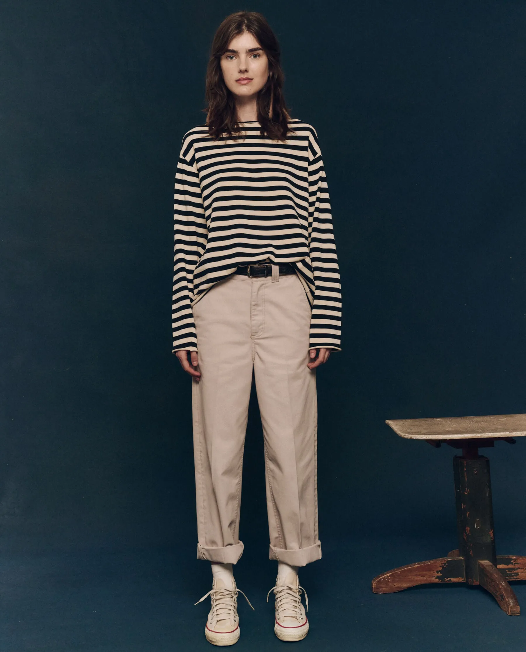 The Sailor Sweater. -- Black Stripe sold by THE GREAT. product image thumbnail 4