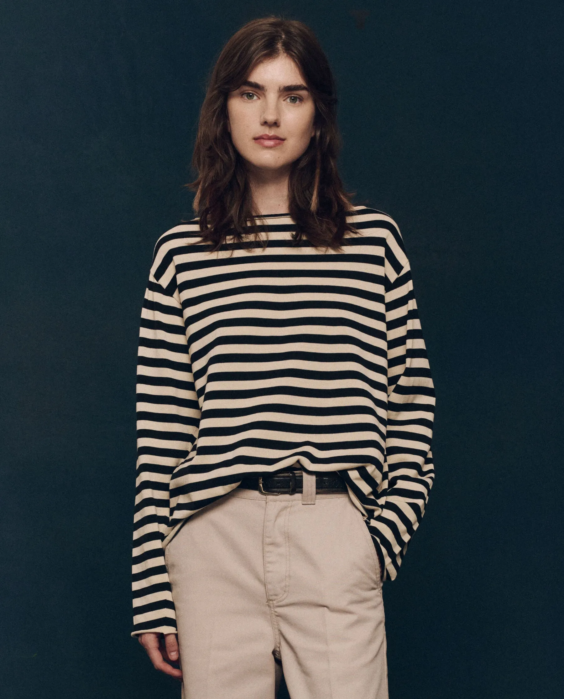 The Sailor Sweater. -- Black Stripe sold by THE GREAT.