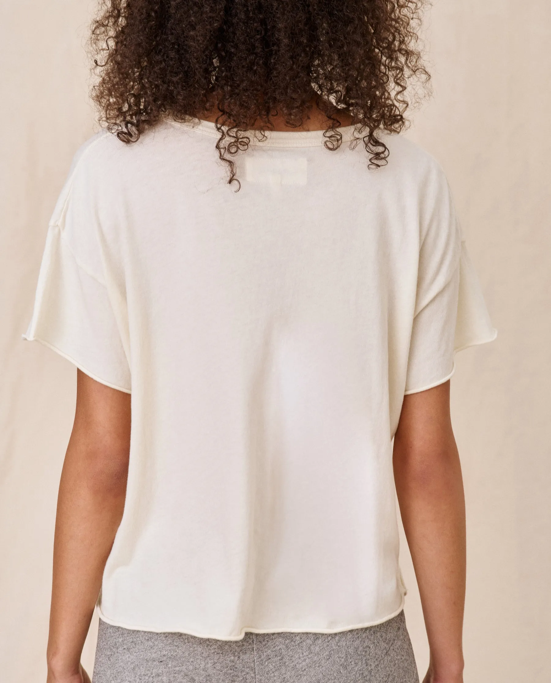 The Crop Tee. Solid -- Washed White sold by THE GREAT. product image thumbnail 2