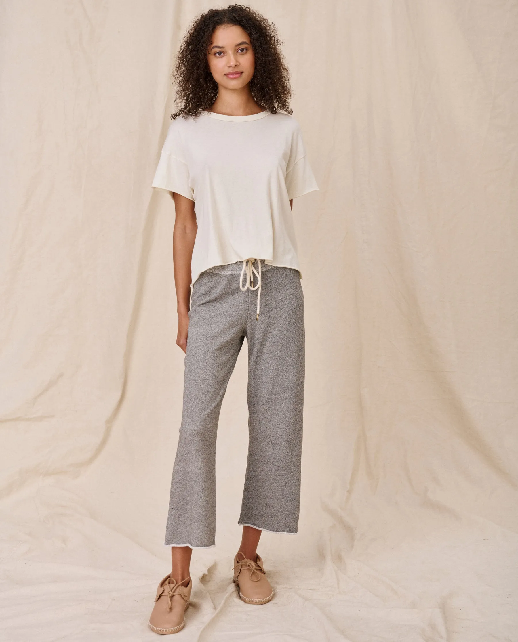 The Crop Tee. Solid -- Washed White sold by THE GREAT. product image thumbnail 3