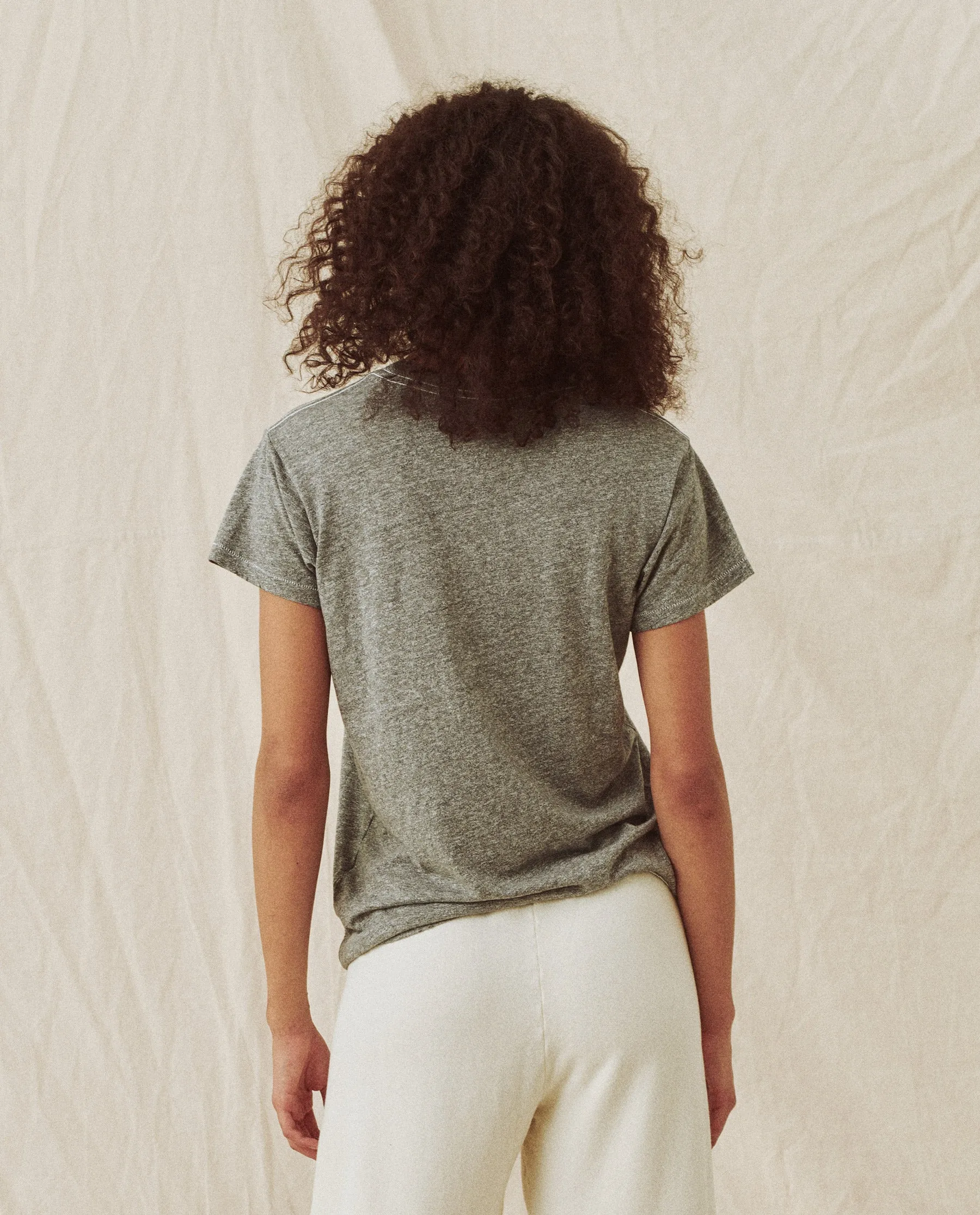 The Slim Tee. Solid -- Heather Grey sold by THE GREAT. product image thumbnail 2