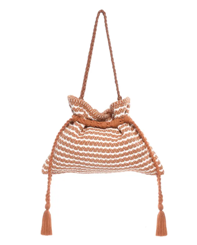 The Cinched Bag. -- Carmel and Cream sold by THE GREAT.