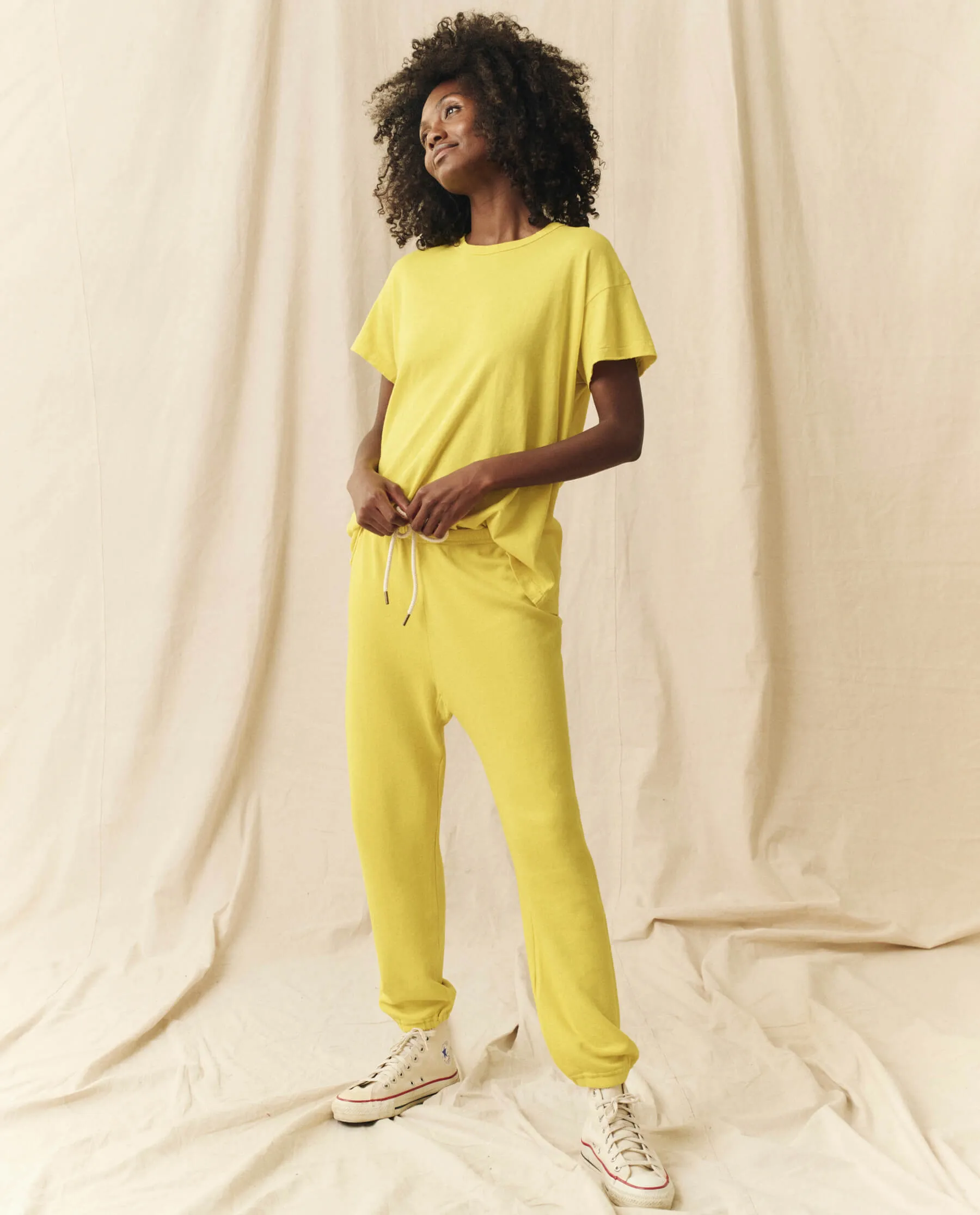 The Stadium Sweatpant. Solid -- Sunbeam sold by THE GREAT. product image thumbnail 5