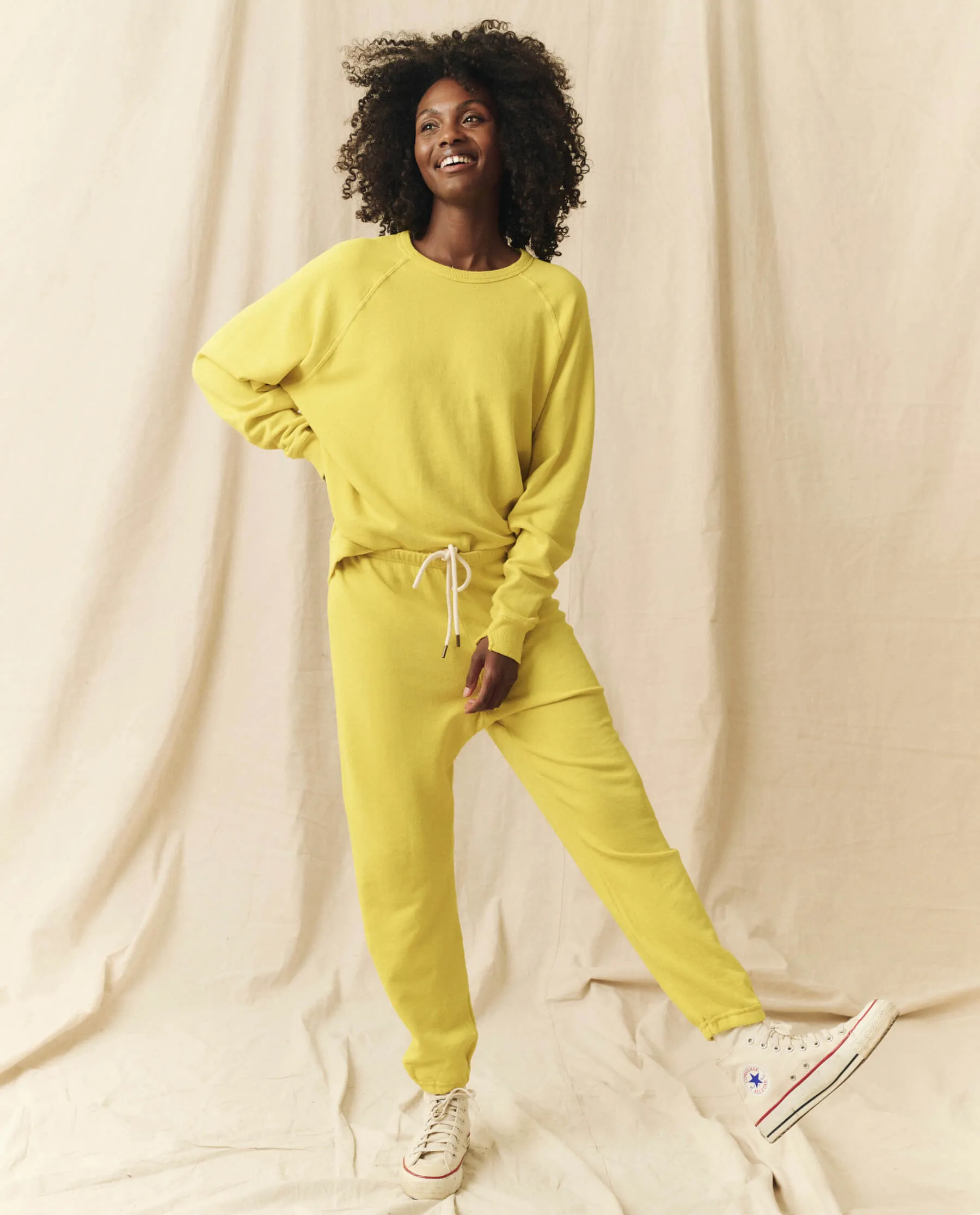 The Stadium Sweatpant. Solid -- Sunbeam sold by THE GREAT. product image thumbnail 3