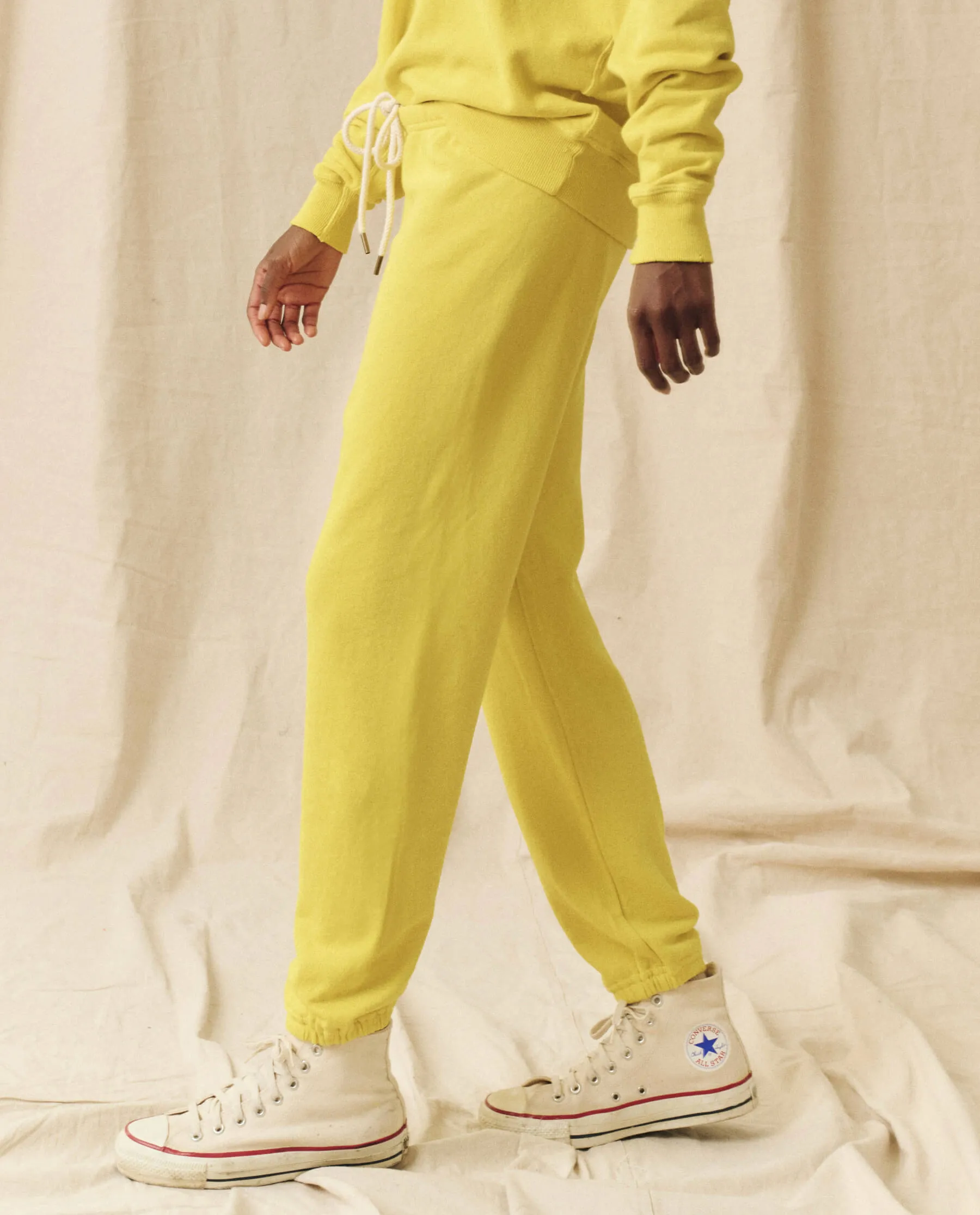 The Stadium Sweatpant. Solid -- Sunbeam sold by THE GREAT. product image thumbnail 4