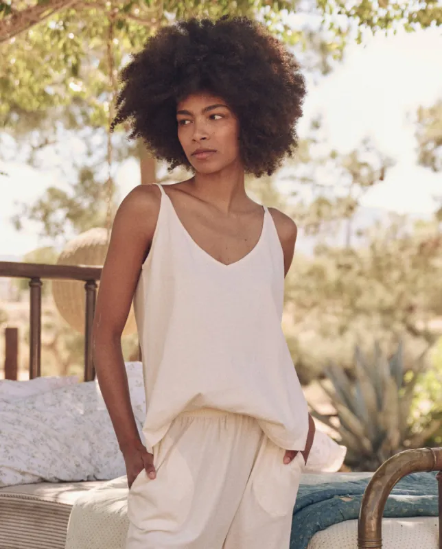The Sleep Cami Tank. -- Washed White sold by THE GREAT.