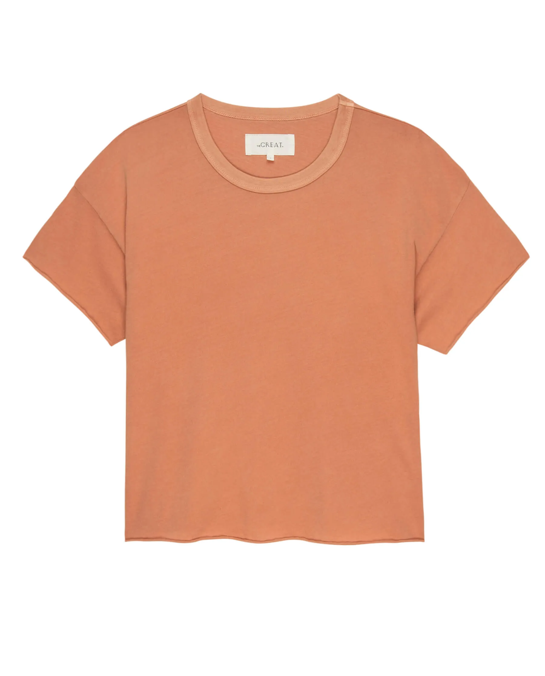 The Crop Tee. Solid -- Sun Dried Orange sold by THE GREAT. product image thumbnail 5