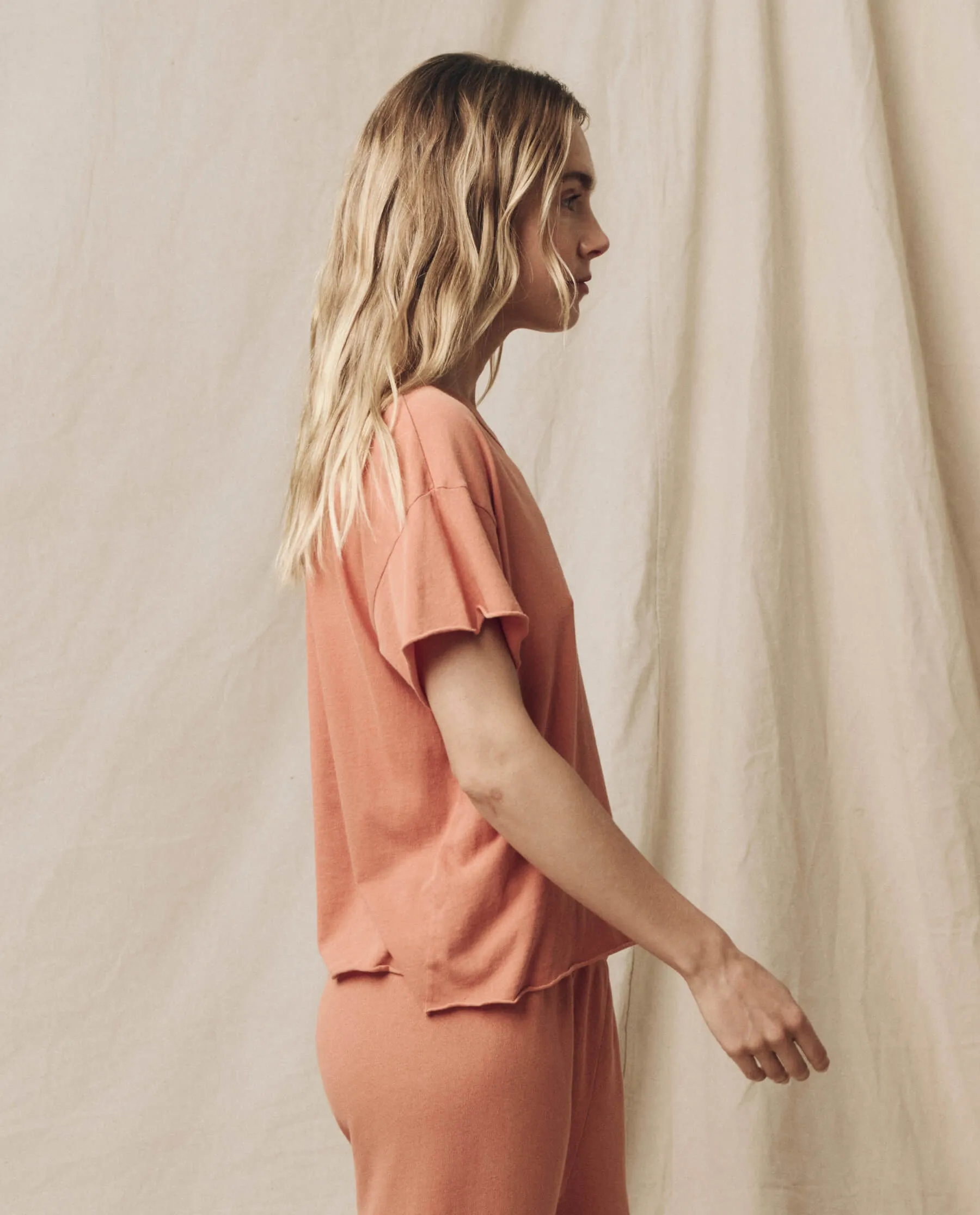 The Crop Tee. Solid -- Sun Dried Orange sold by THE GREAT. product image thumbnail 2