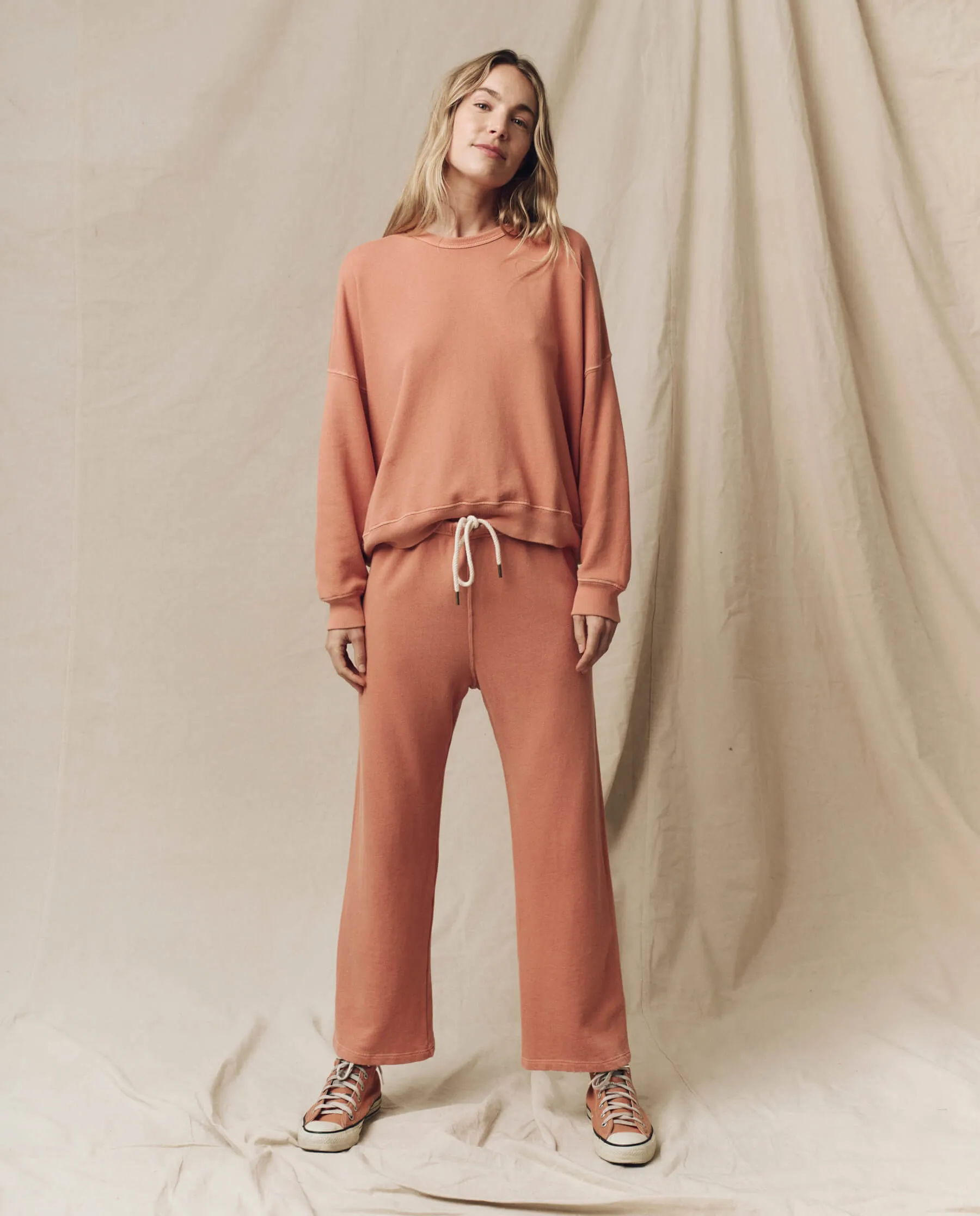 The Teammate Sweatshirt. Solid -- Sun Dried Orange sold by THE GREAT. product image thumbnail 4