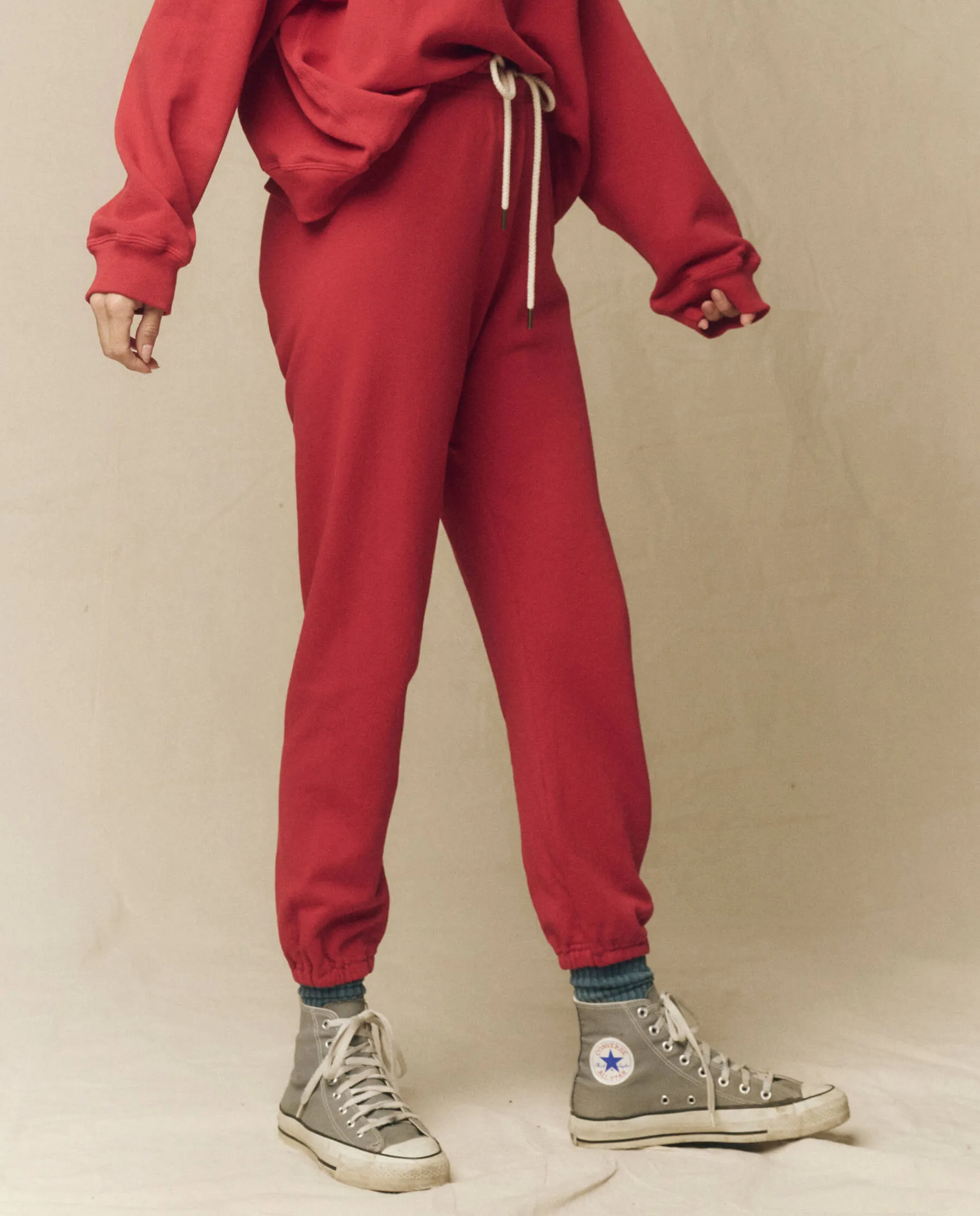 The Stadium Sweatpant. Solid -- Gemstone sold by THE GREAT. product image thumbnail 4