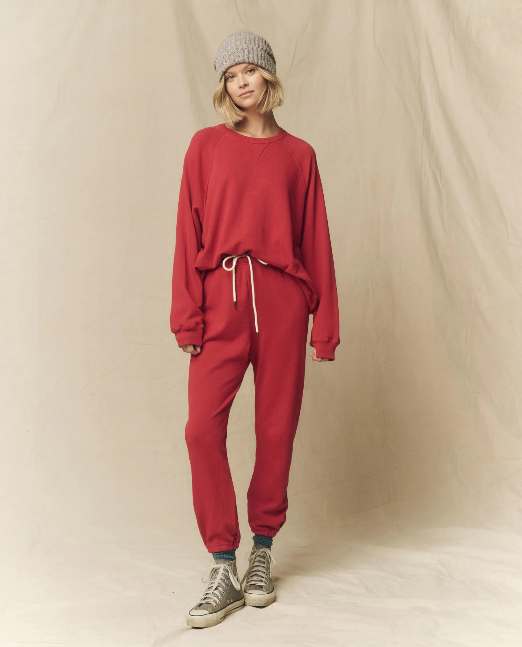 The Stadium Sweatpant. Solid -- Gemstone sold by THE GREAT. product image thumbnail 5