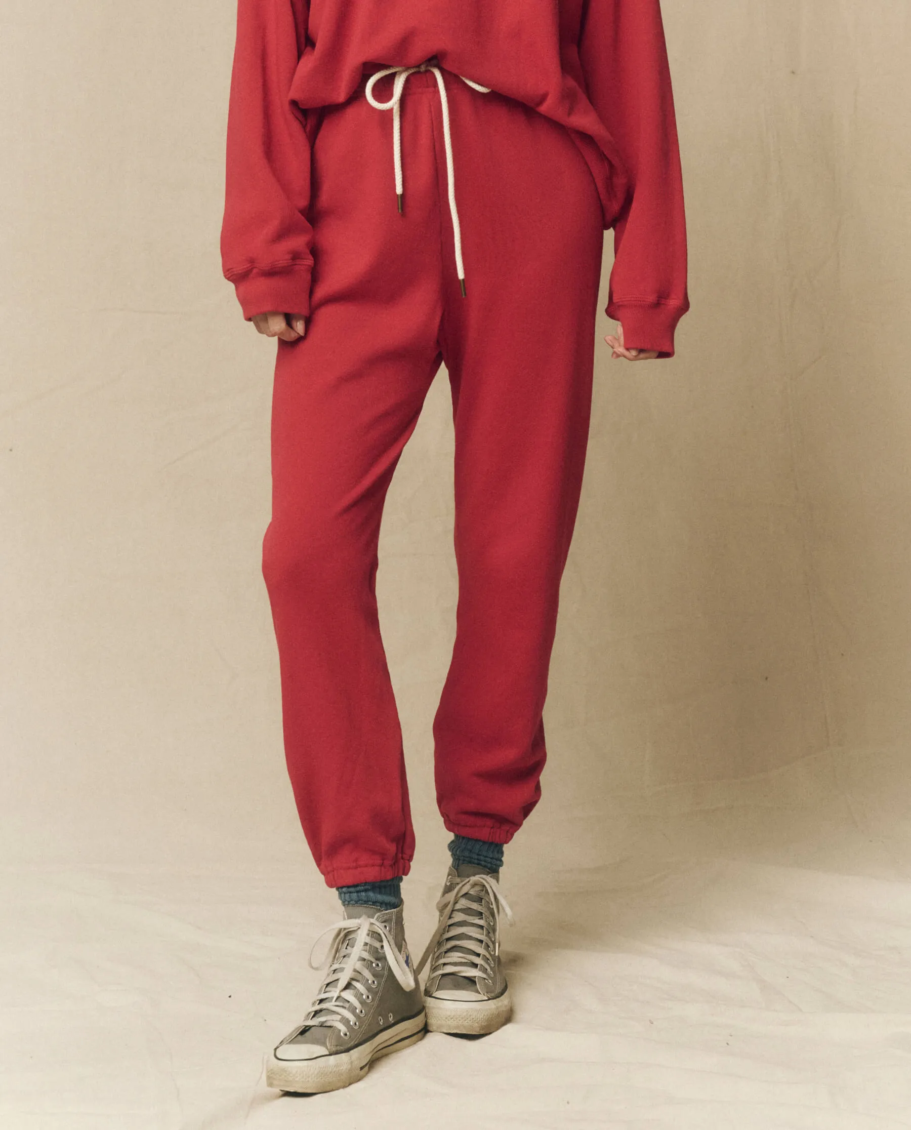 The Stadium Sweatpant. Solid -- Gemstone sold by THE GREAT.