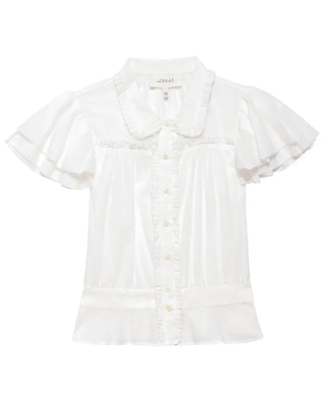 The Gardenia Top. -- White sold by THE GREAT.