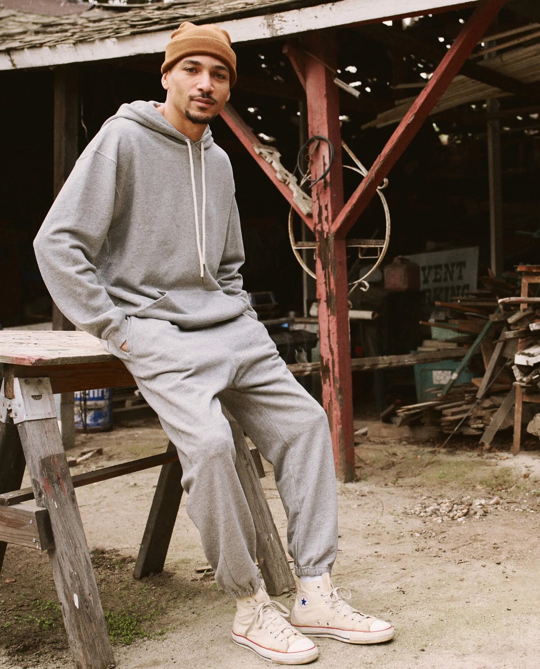 The Men's Stadium Sweatpant. -- Varsity Grey sold by THE GREAT.