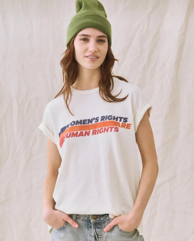 Limited Edition: The Women's Rights Boxy Crew. Graphic -- Washed White sold by THE GREAT.