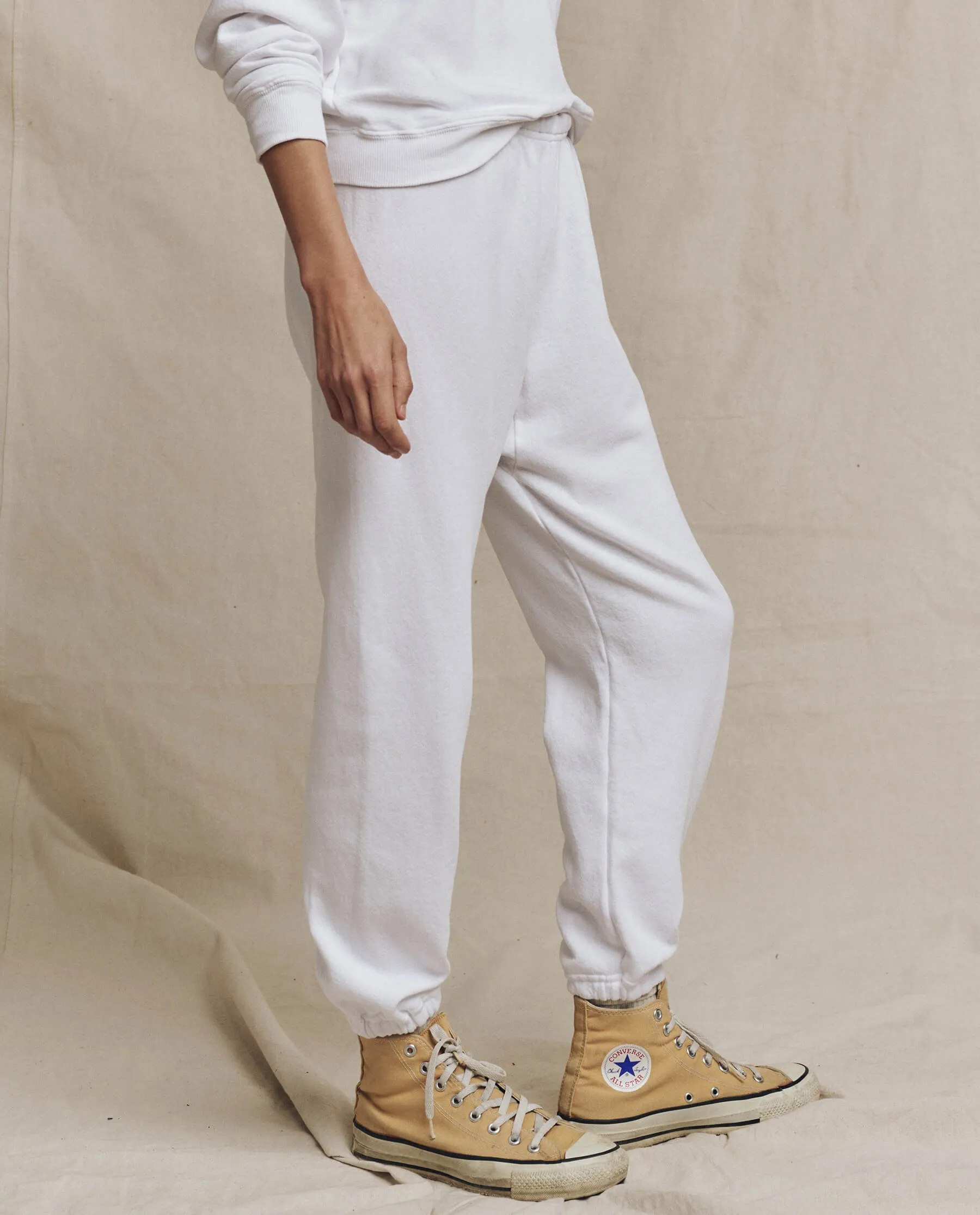 The Stadium Sweatpant. Solid -- True White sold by THE GREAT. product image thumbnail 3