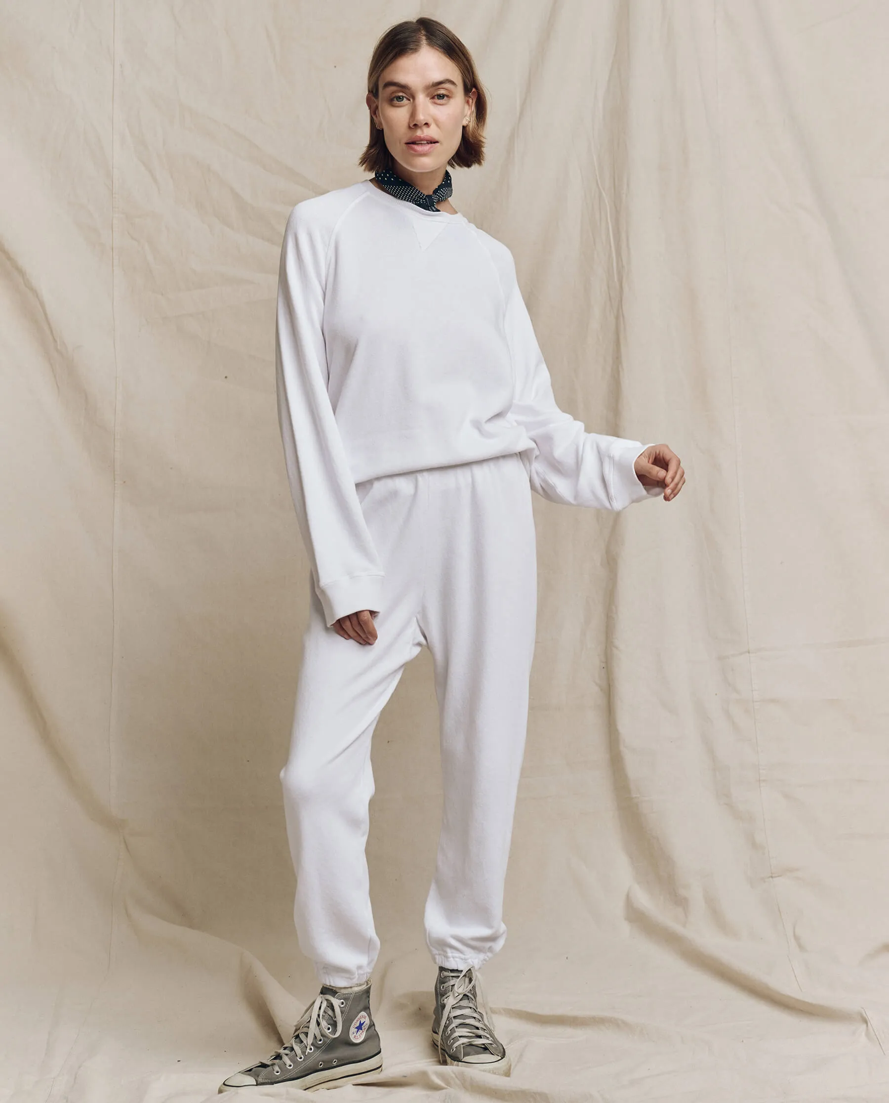 The Stadium Sweatpant. Solid -- True White sold by THE GREAT. product image thumbnail 4