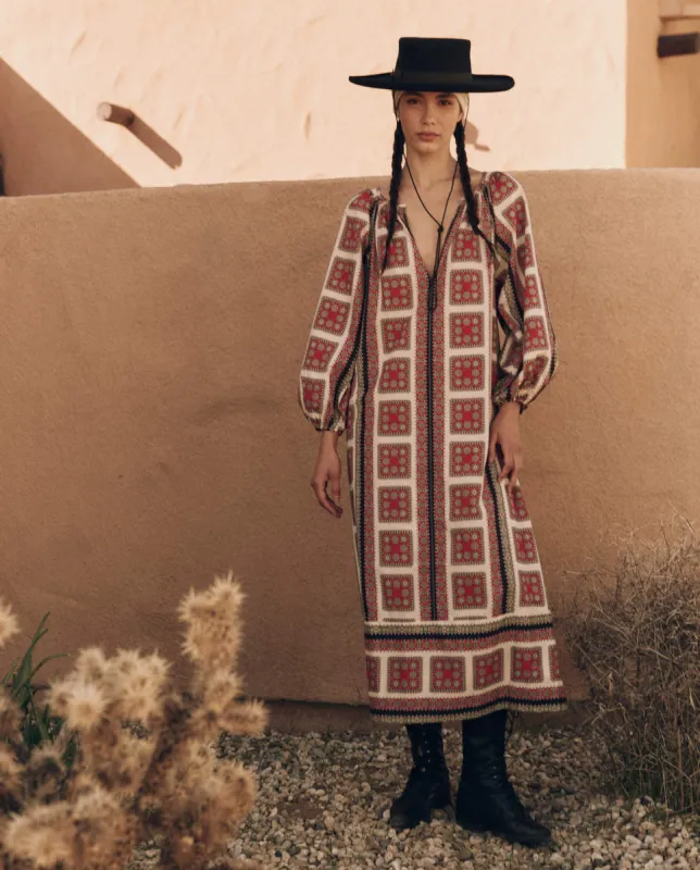 The Pampas Dress. -- Westward Bandana Print sold by THE GREAT.