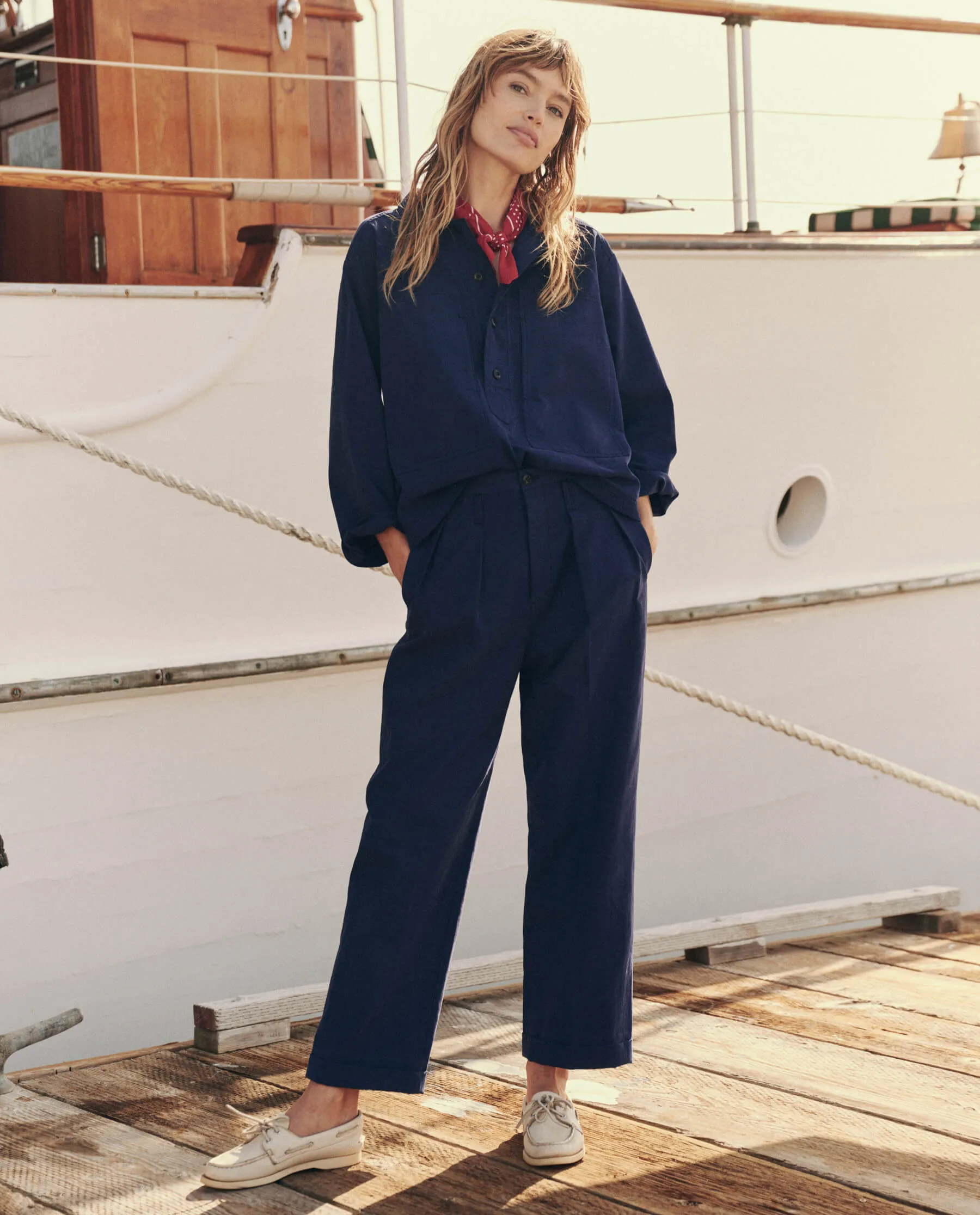 The Railway Shirt. -- French Blue sold by THE GREAT. product image thumbnail 5