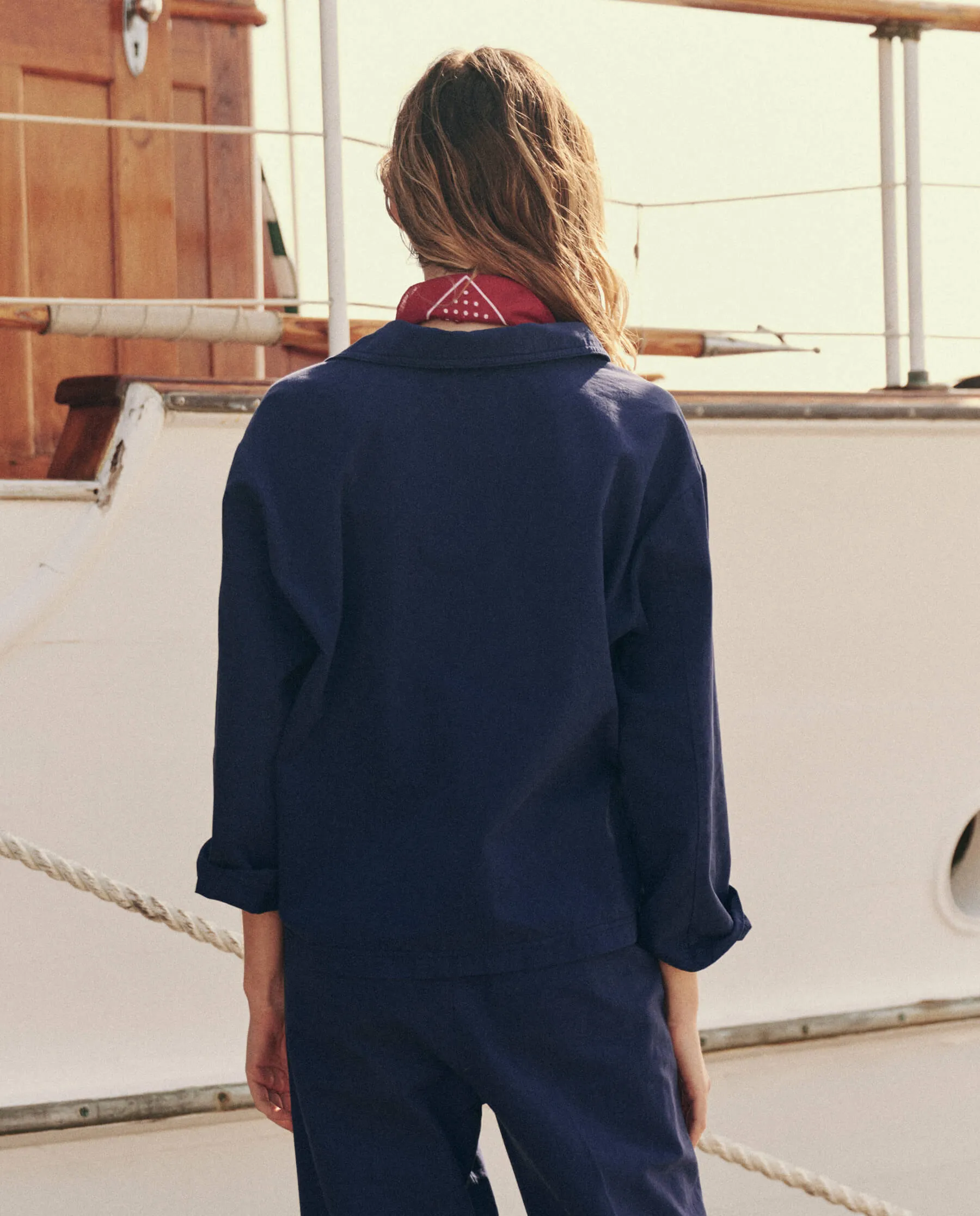 The Railway Shirt. -- French Blue sold by THE GREAT. product image thumbnail 3