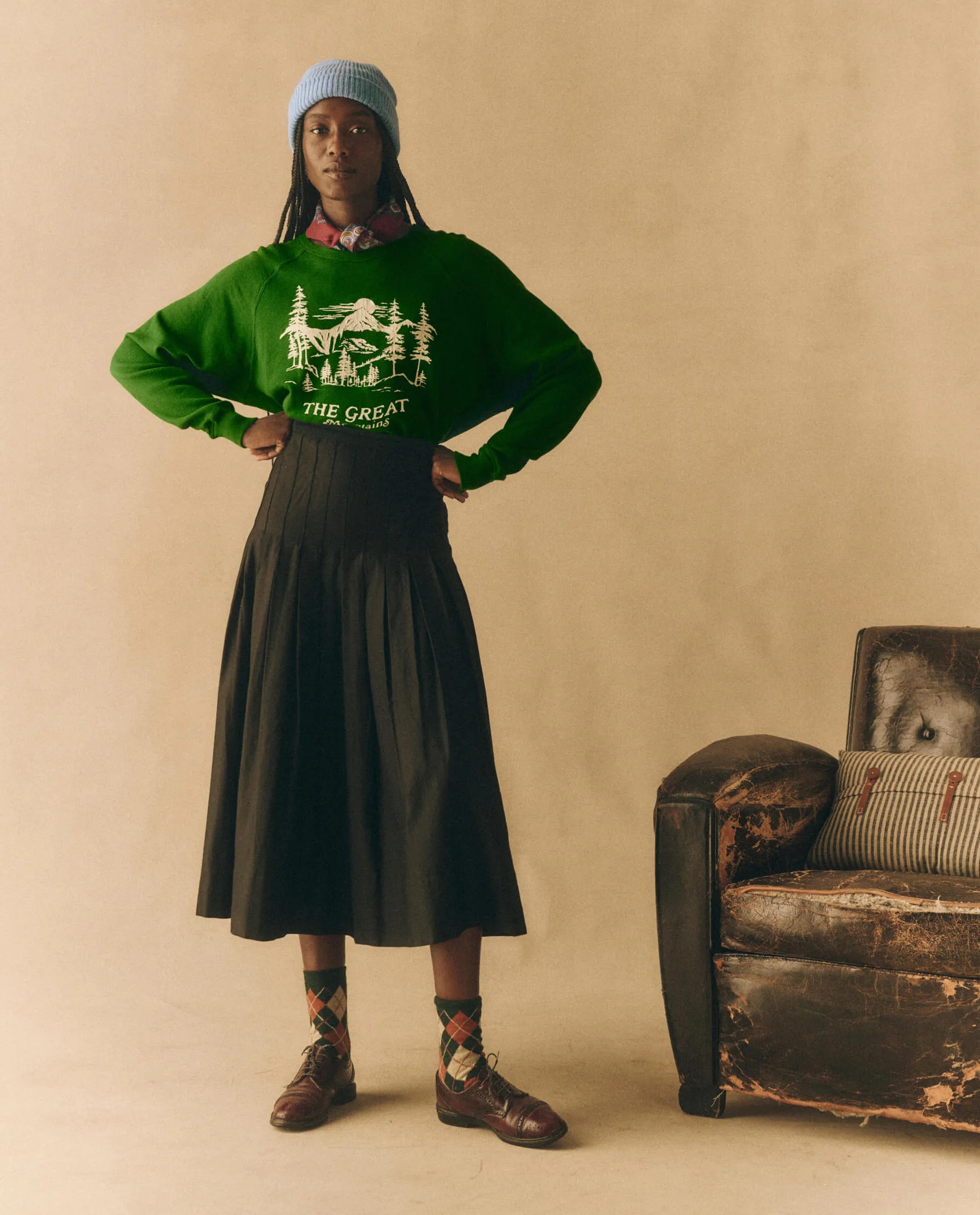 The Rhythm Skirt. -- Black sold by THE GREAT. product image thumbnail 4