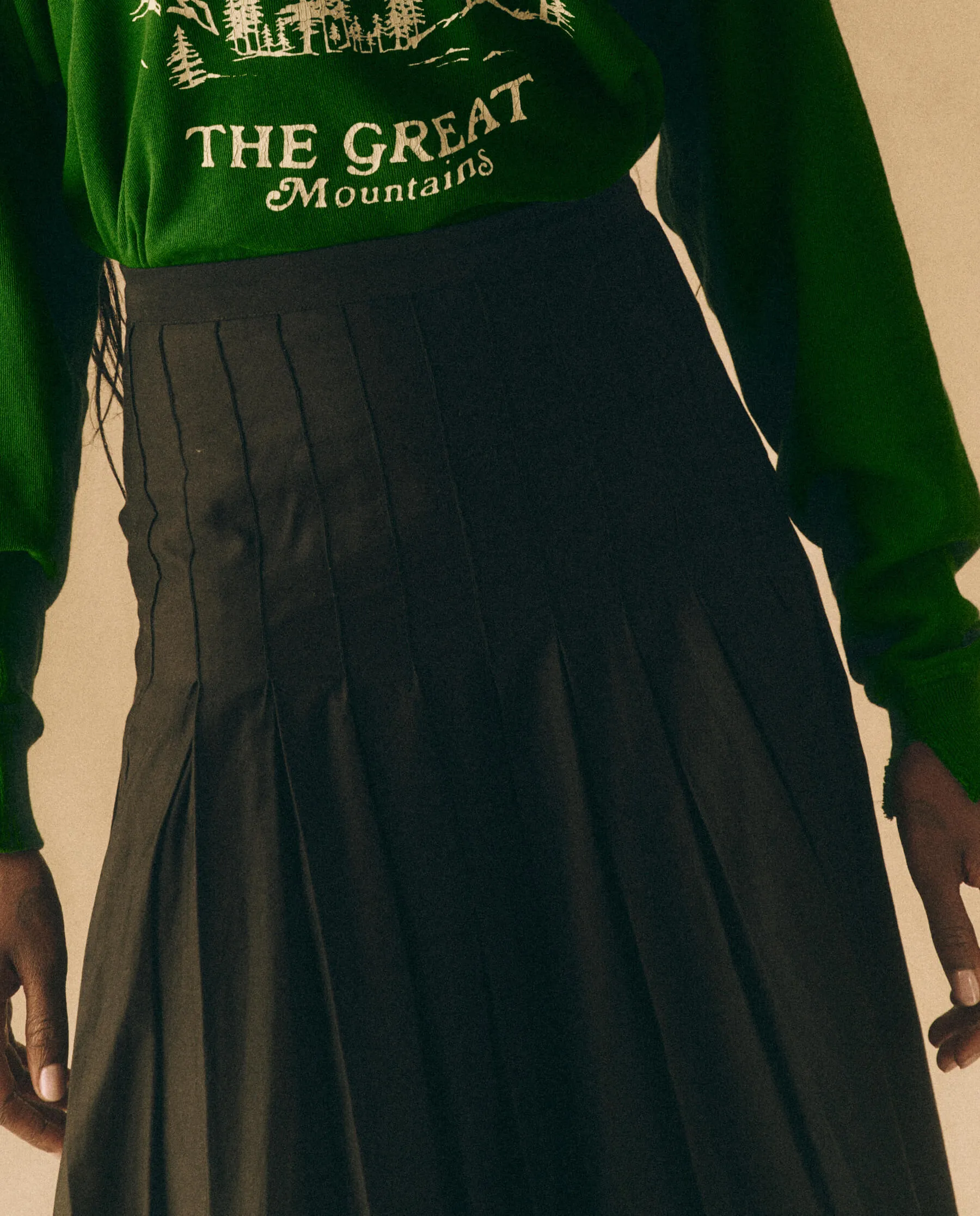 The Rhythm Skirt. -- Black sold by THE GREAT. product image thumbnail 5