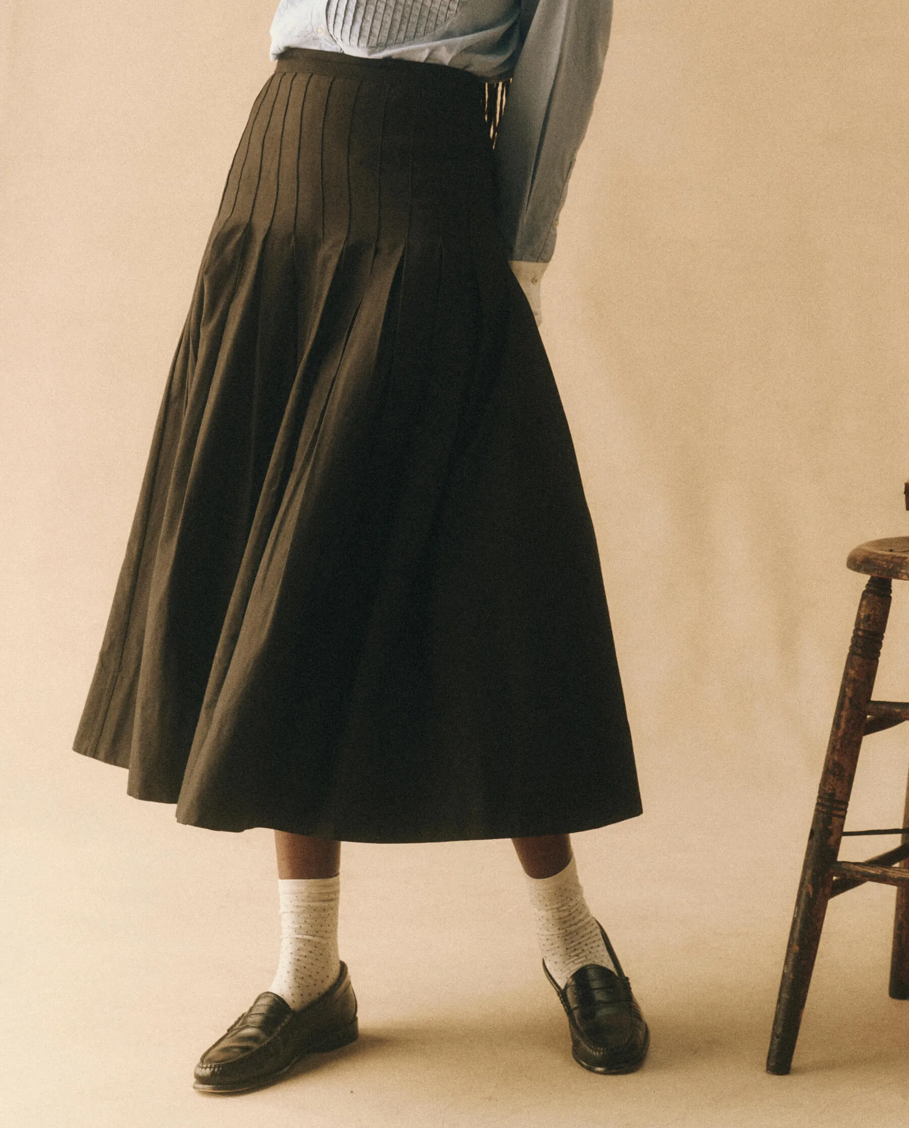 The Rhythm Skirt. -- Black sold by THE GREAT. product image thumbnail 3