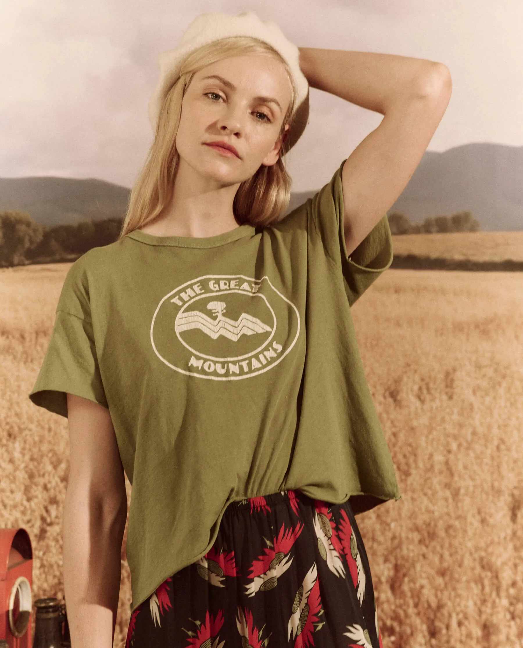 The Crop Tee. Graphic -- Vintage Army with Mountain Resort Graphic sold by THE GREAT. product image thumbnail 2