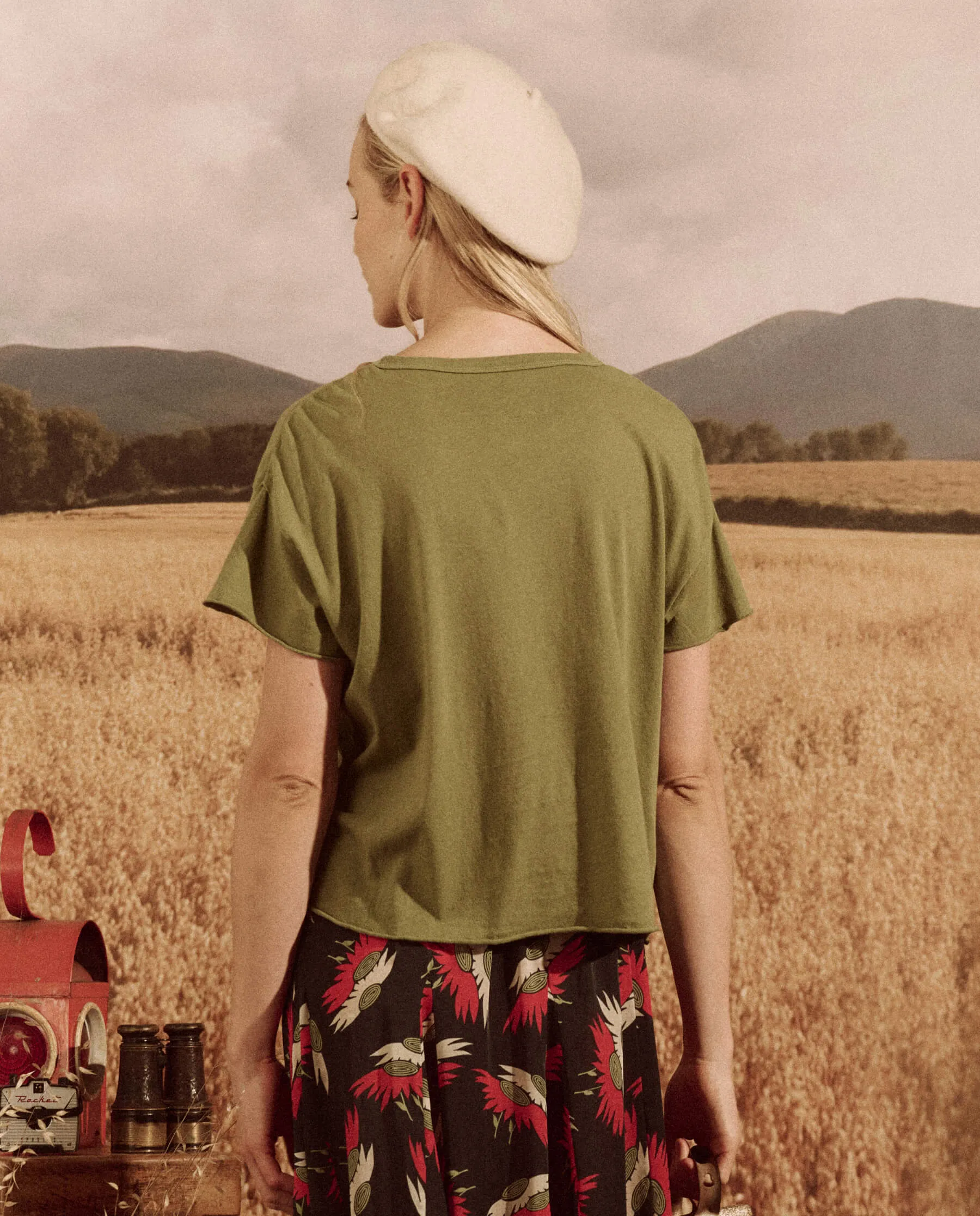 The Crop Tee. Graphic -- Vintage Army with Mountain Resort Graphic sold by THE GREAT. product image thumbnail 3