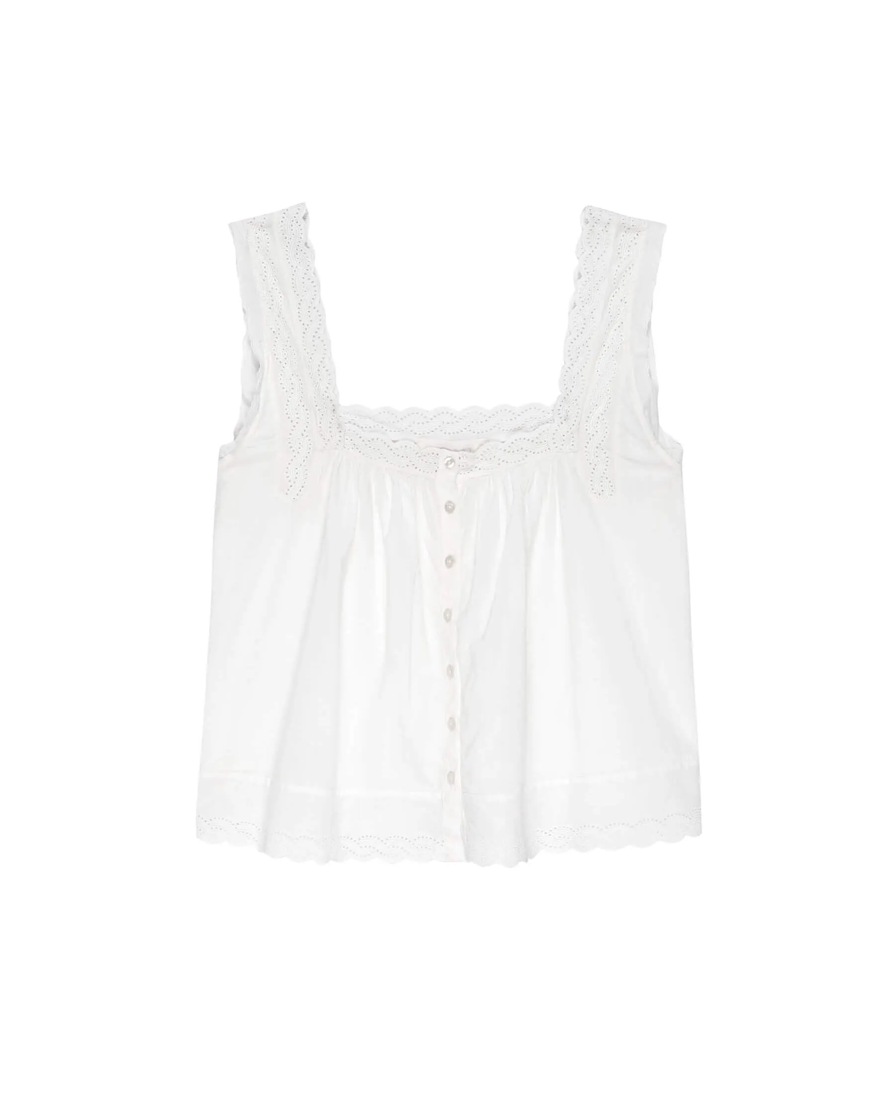 The Eyelet Tank. -- True White sold by THE GREAT. product image thumbnail 5