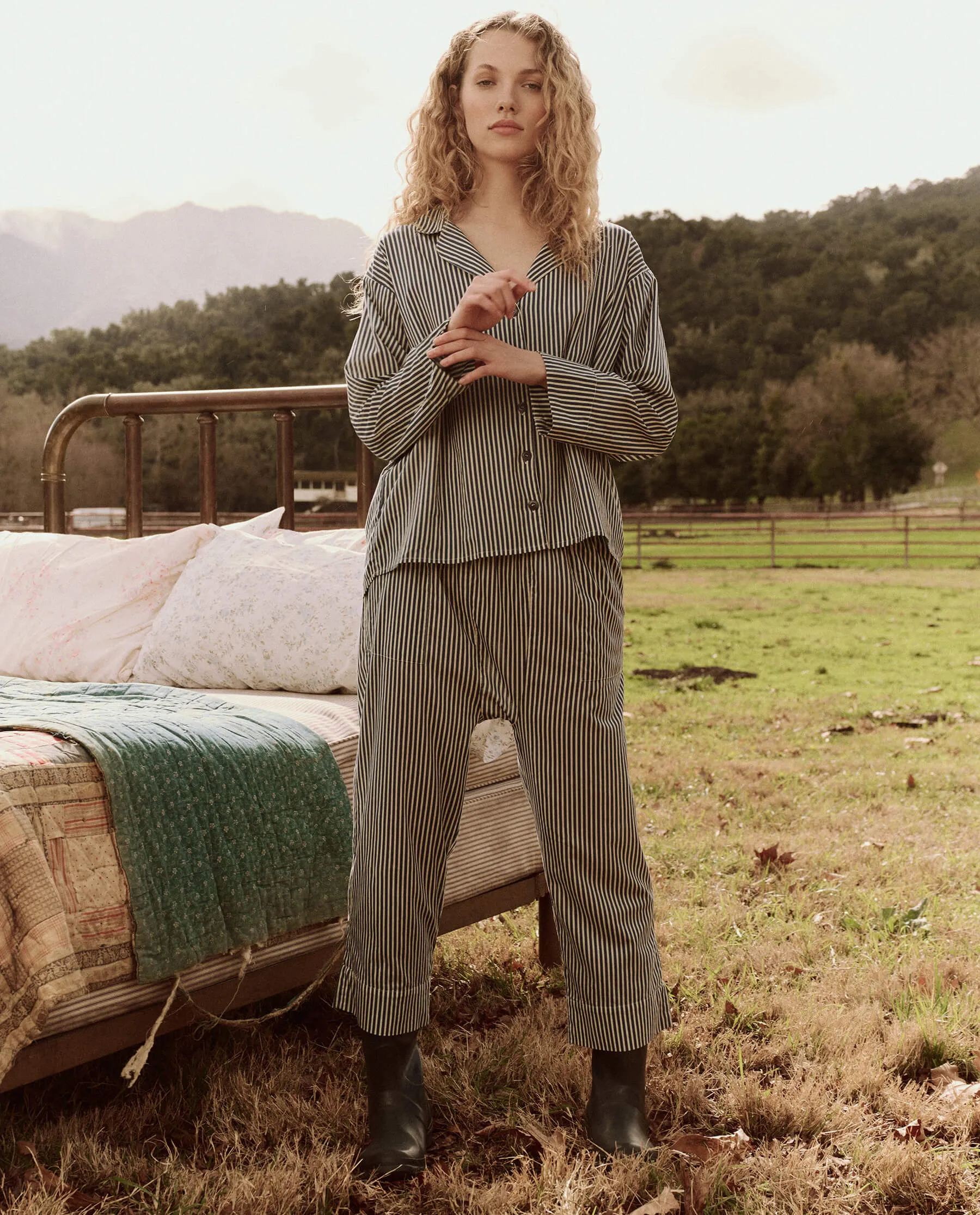 The Pajama Pant. -- Horizon Stripe sold by THE GREAT. product image thumbnail 3