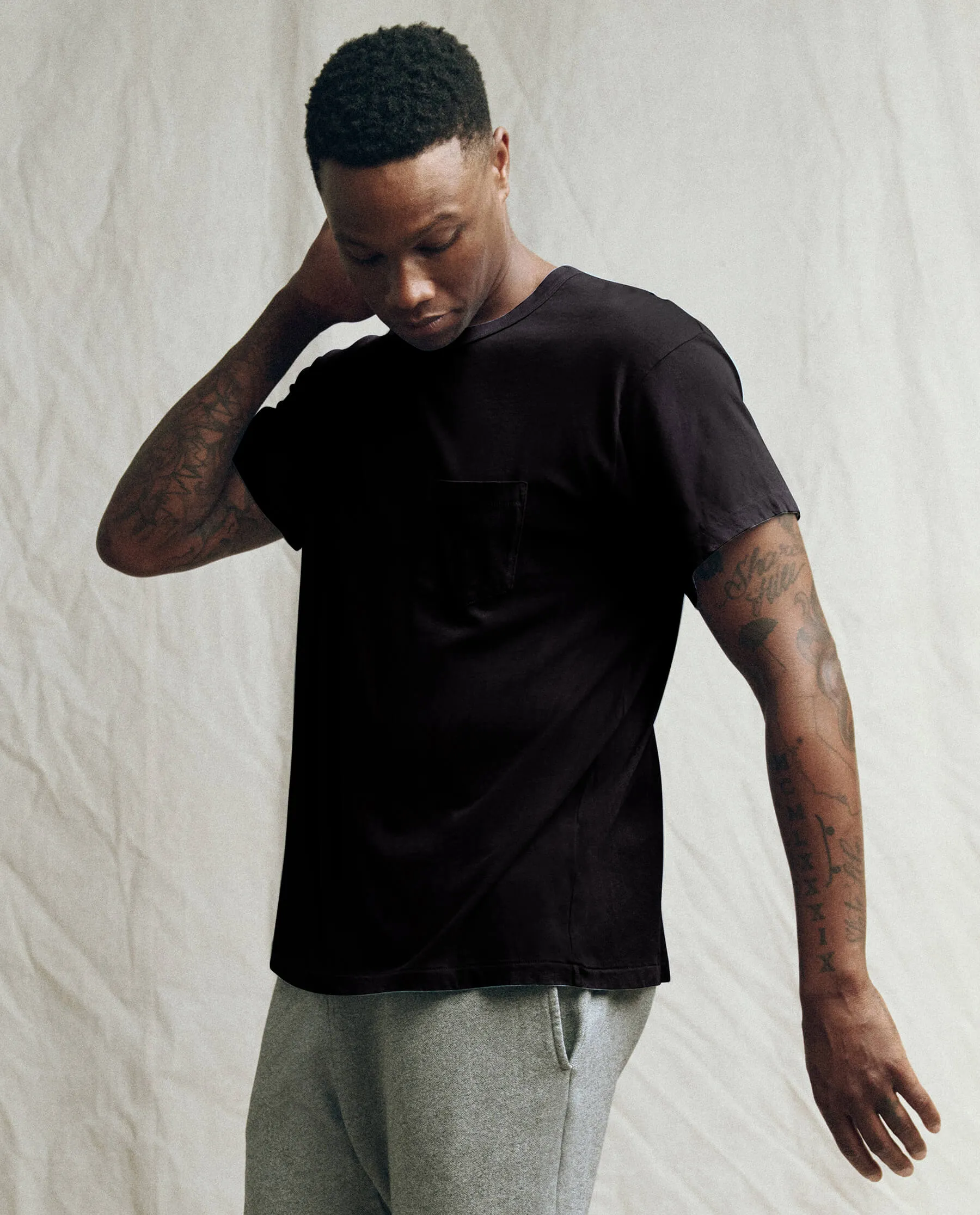The Men's Pocket Tee. -- Almost Black sold by THE GREAT. product image thumbnail 4