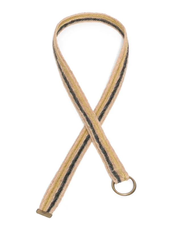 The Striped O Ring Belt. -- Army and Citron on Natural sold by THE GREAT.