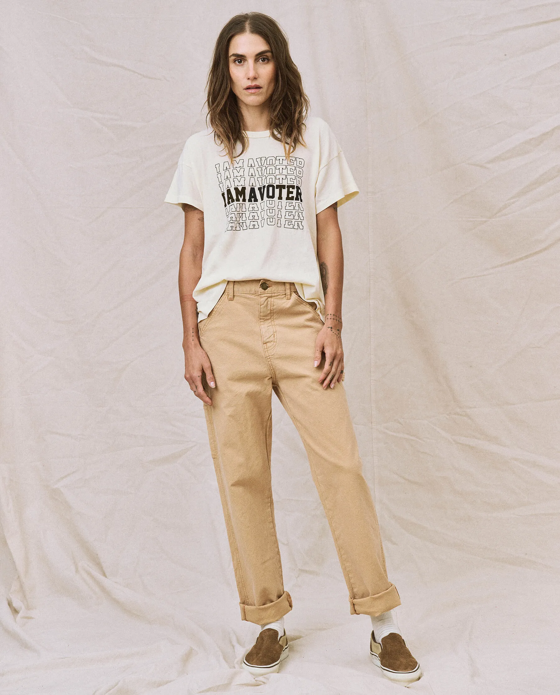 Limited Edition: The I Am A Voter Boxy Crew. -- Washed White sold by THE GREAT. product image thumbnail 2