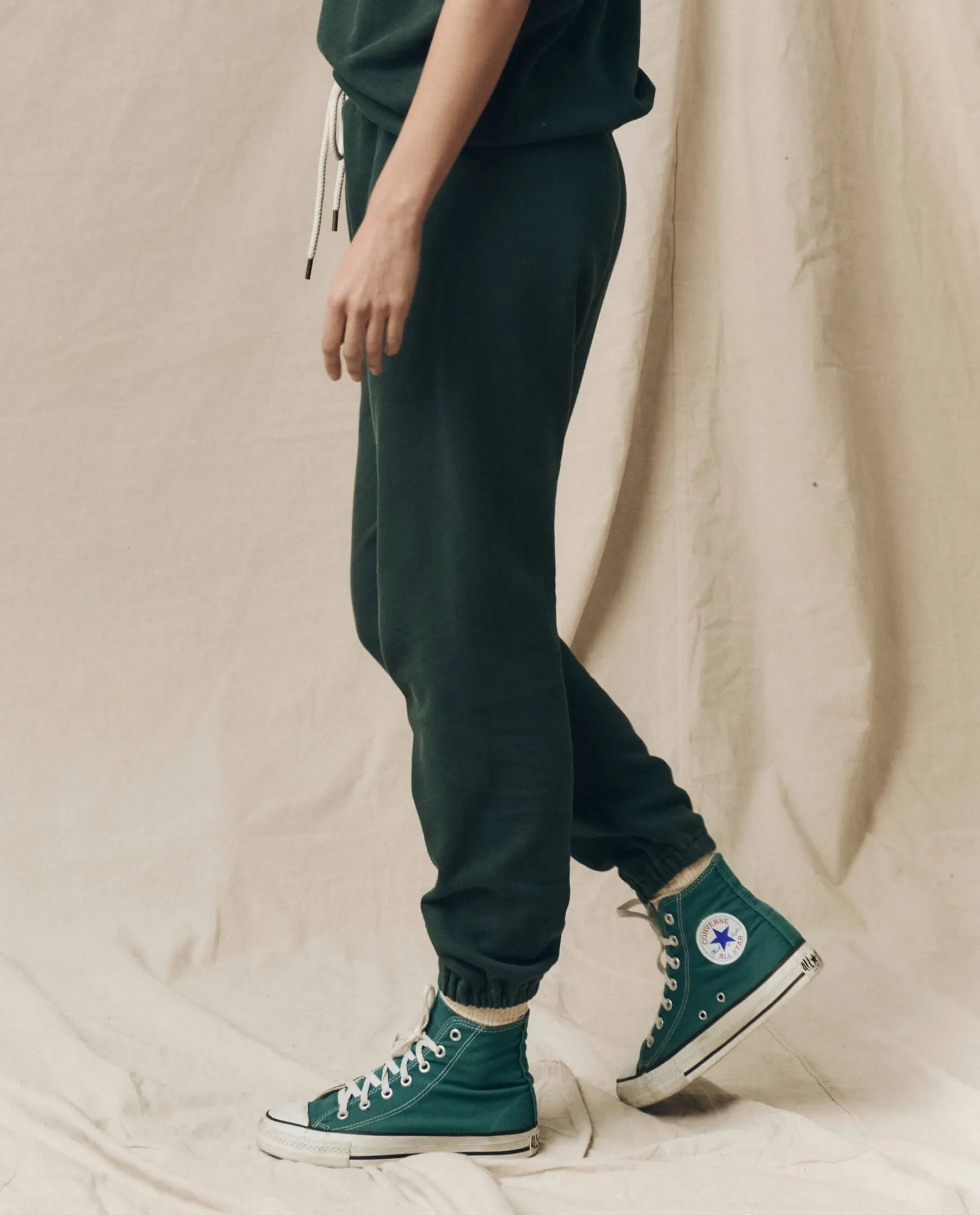 The Stadium Sweatpant. Solid -- Deep Sea Green sold by THE GREAT. product image thumbnail 3