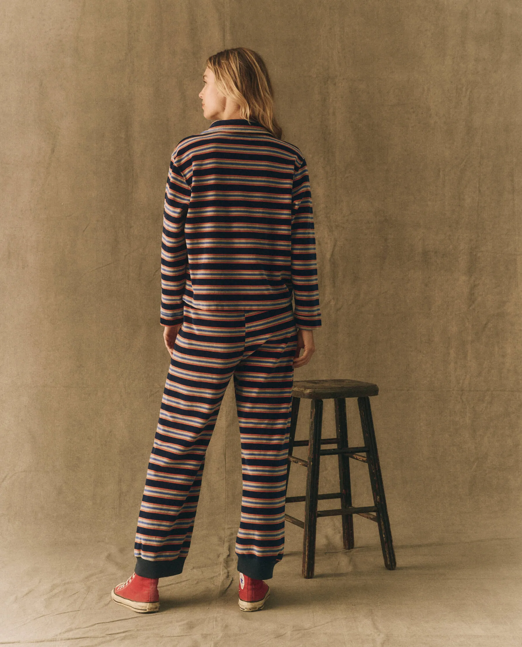 The Velour Lantern Sweatpant. -- Scrimmage Stripe sold by THE GREAT. product image thumbnail 3