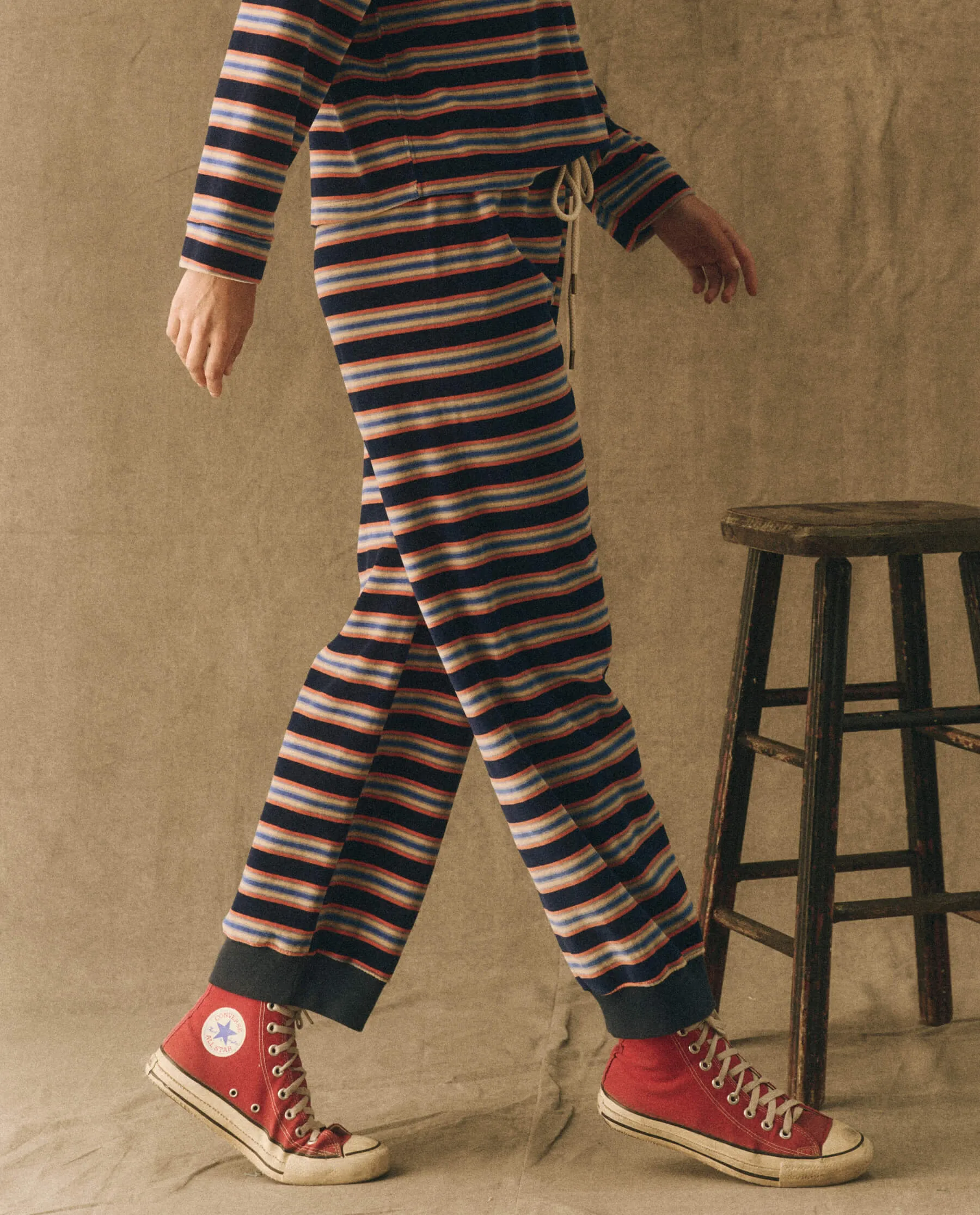 The Velour Lantern Sweatpant. -- Scrimmage Stripe sold by THE GREAT. product image thumbnail 2