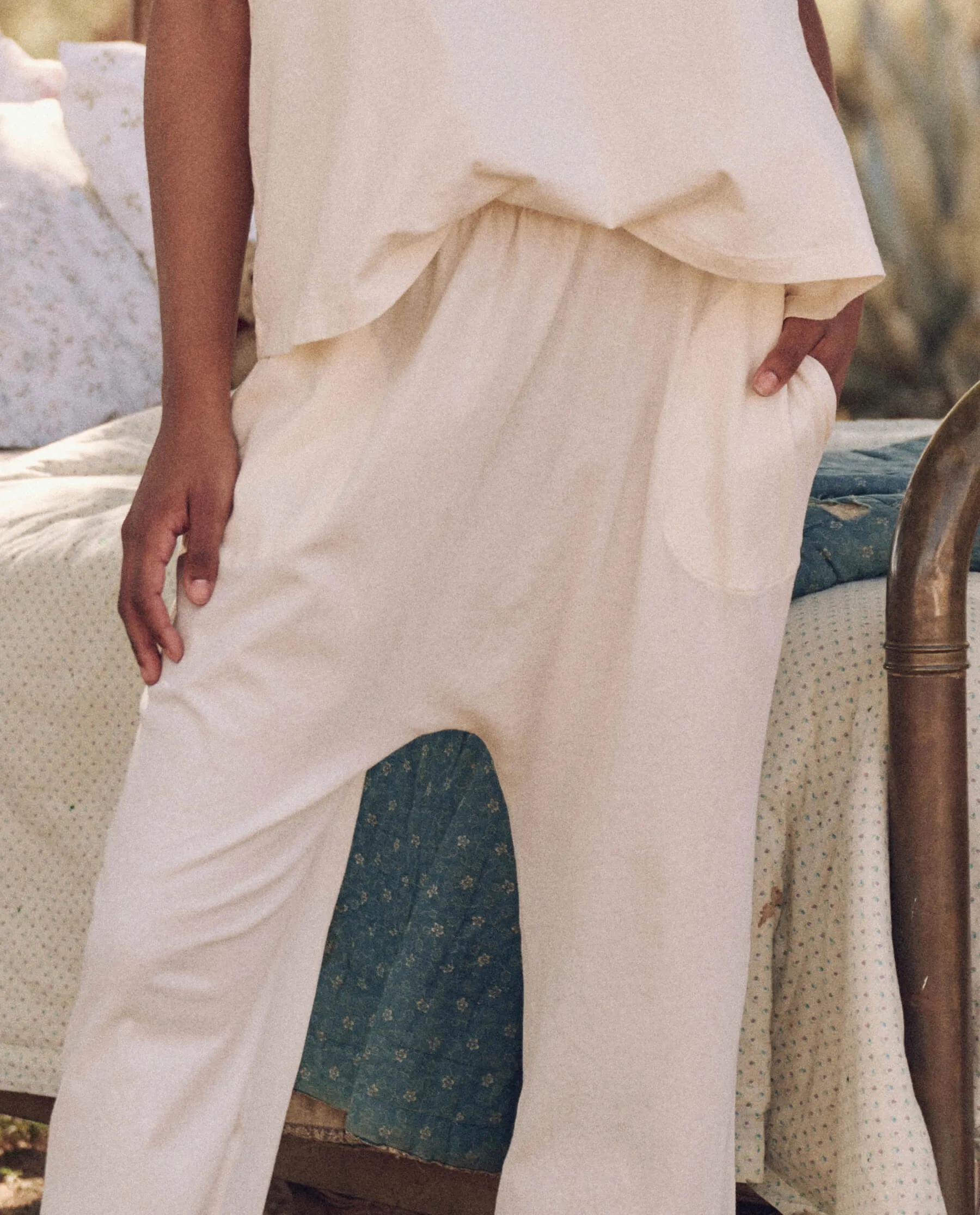 The Lounge Crop. -- Washed White sold by THE GREAT. product image thumbnail 3