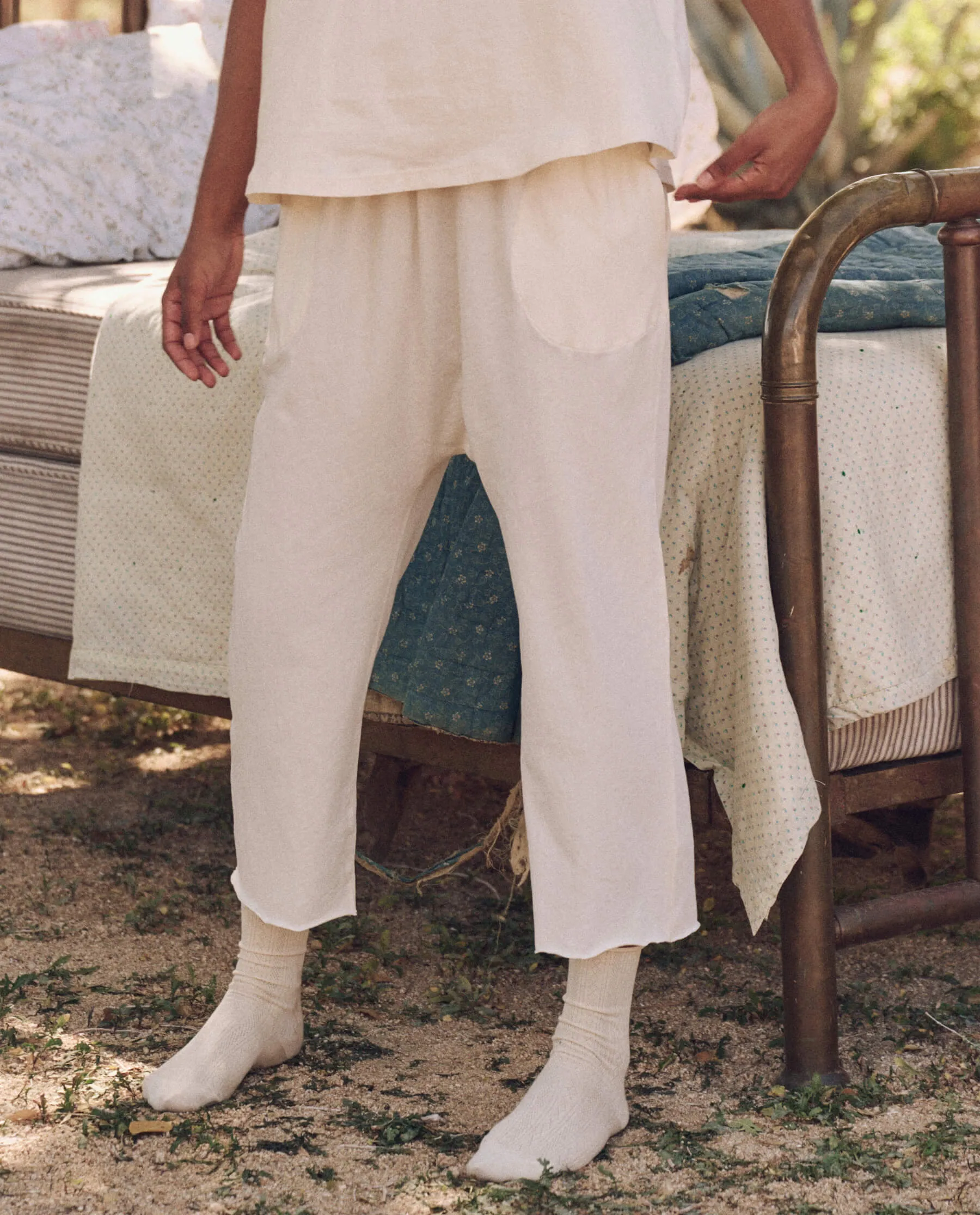 The Lounge Crop. -- Washed White sold by THE GREAT. product image thumbnail 4