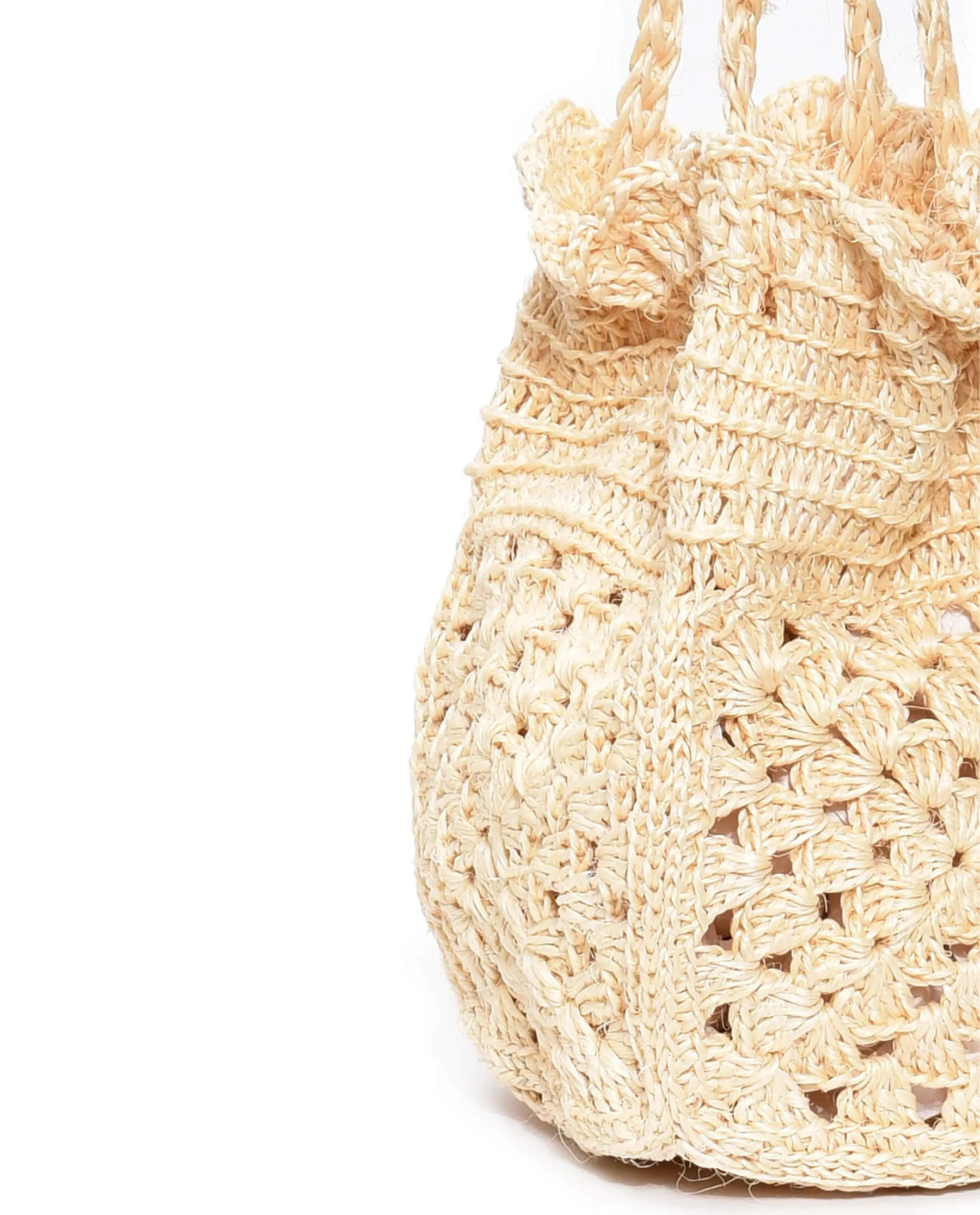 The Crochet Drawstring Bag. -- Natural sold by THE GREAT. product image thumbnail 5