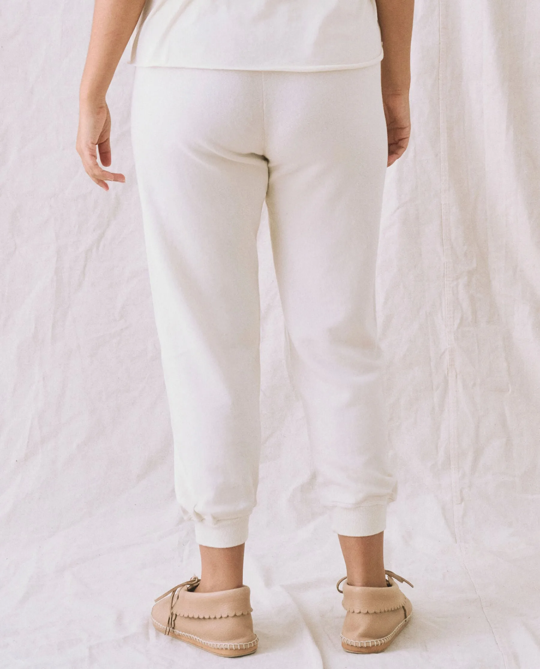 The Cropped Sweatpant. Solid -- Washed White sold by THE GREAT. product image thumbnail 2