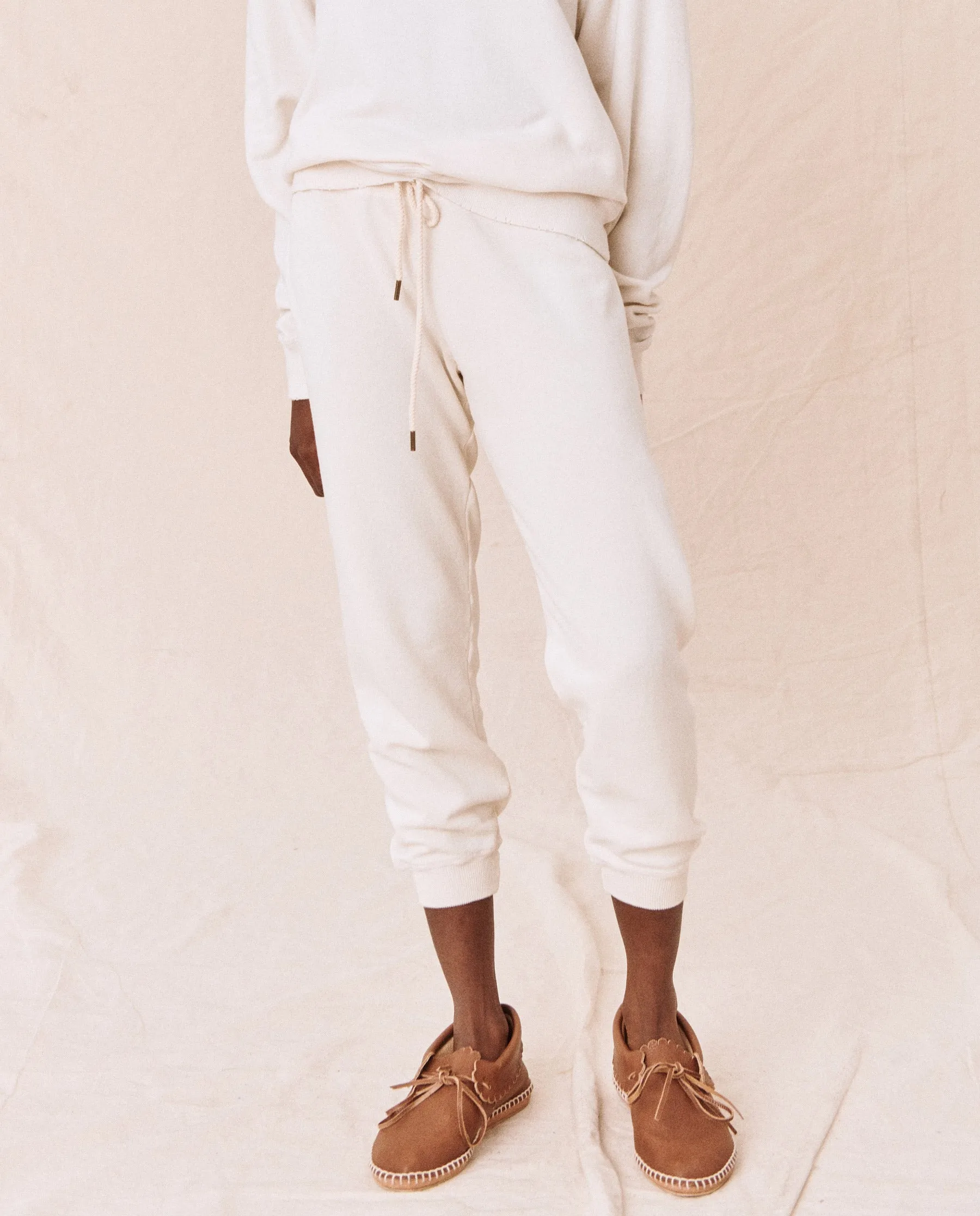 The Cropped Sweatpant. Solid -- Washed White sold by THE GREAT. product image thumbnail 3