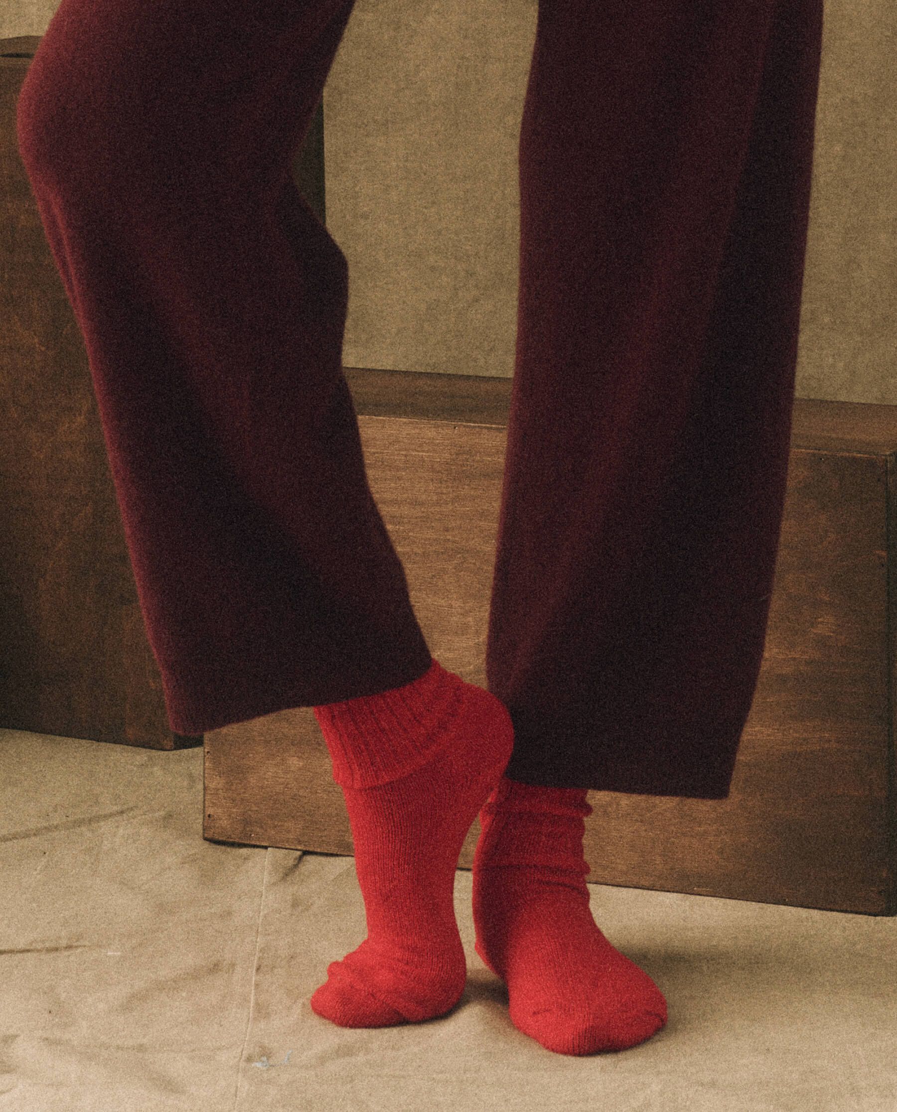 The Cashmere Sock. -- Bright Red sold by THE GREAT.