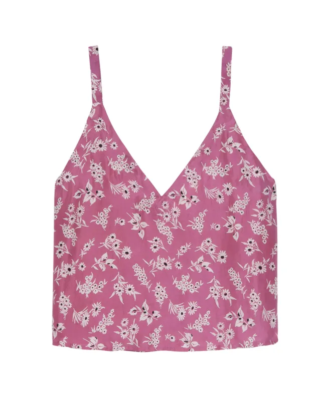 The Port Cami. -- Aubergine Field Bloom Print sold by THE GREAT.