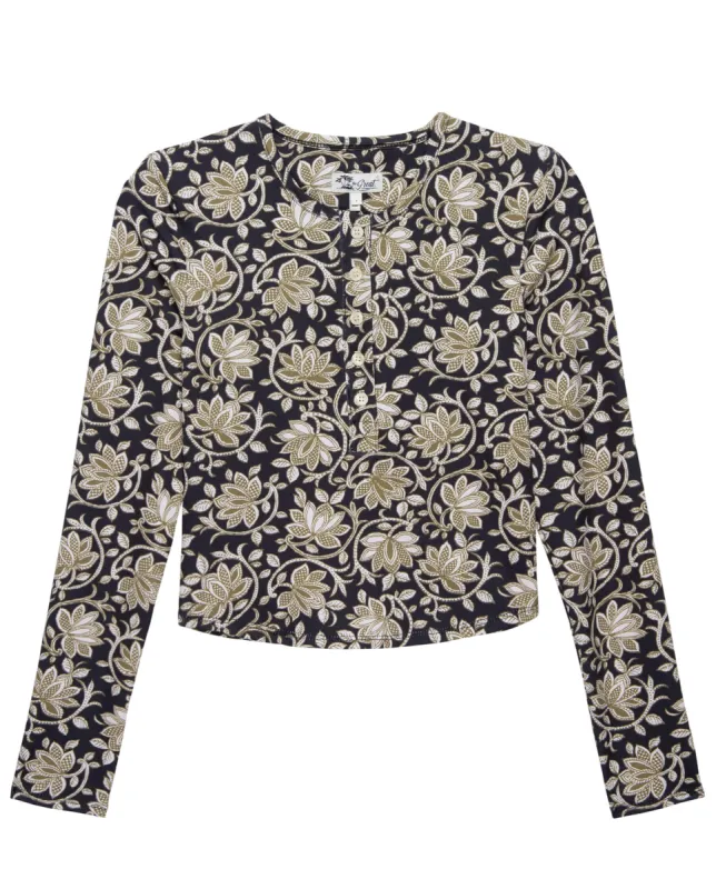 The Rashguard Henley. -- Black Oasis Floral made by THE GREAT.