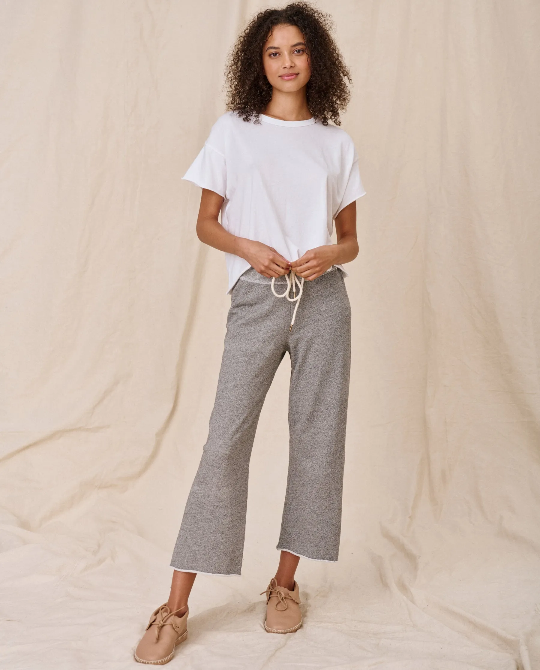 The Crop Tee. Solid -- True White sold by THE GREAT. product image thumbnail 2