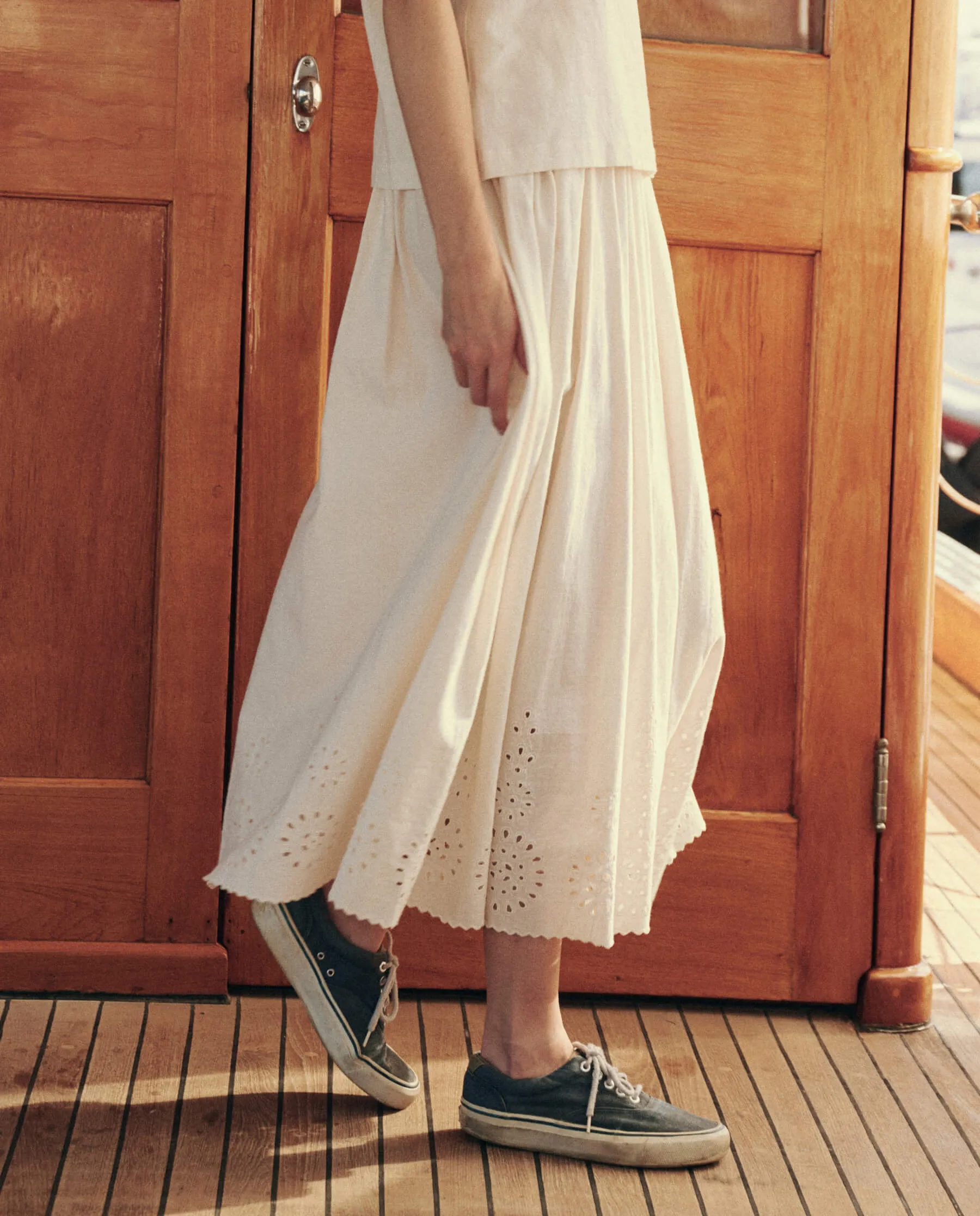 The Gather Skirt. -- Cream sold by THE GREAT. product image thumbnail 4